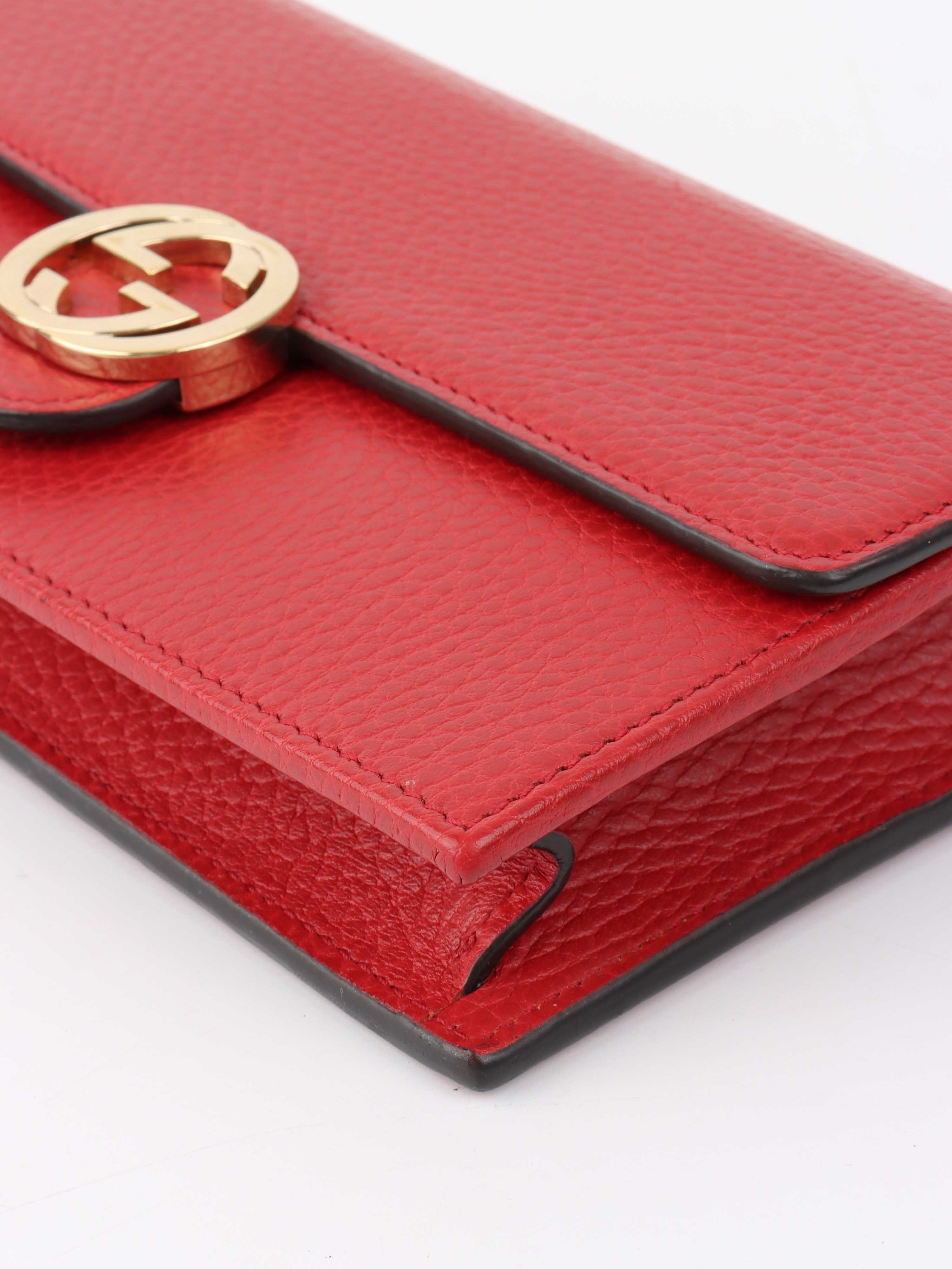 Gucci Red GG Wallet on Chain.