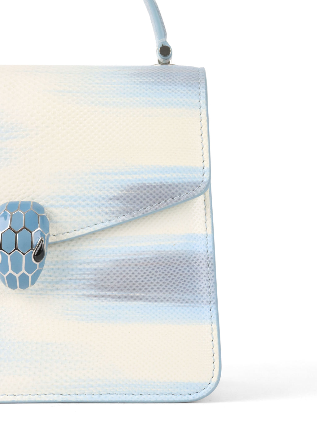Bvlgari Blue and White Serpenti Forever Leather 2way Bag