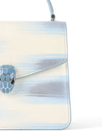 Bvlgari Blue and White Serpenti Forever Leather 2way Bag