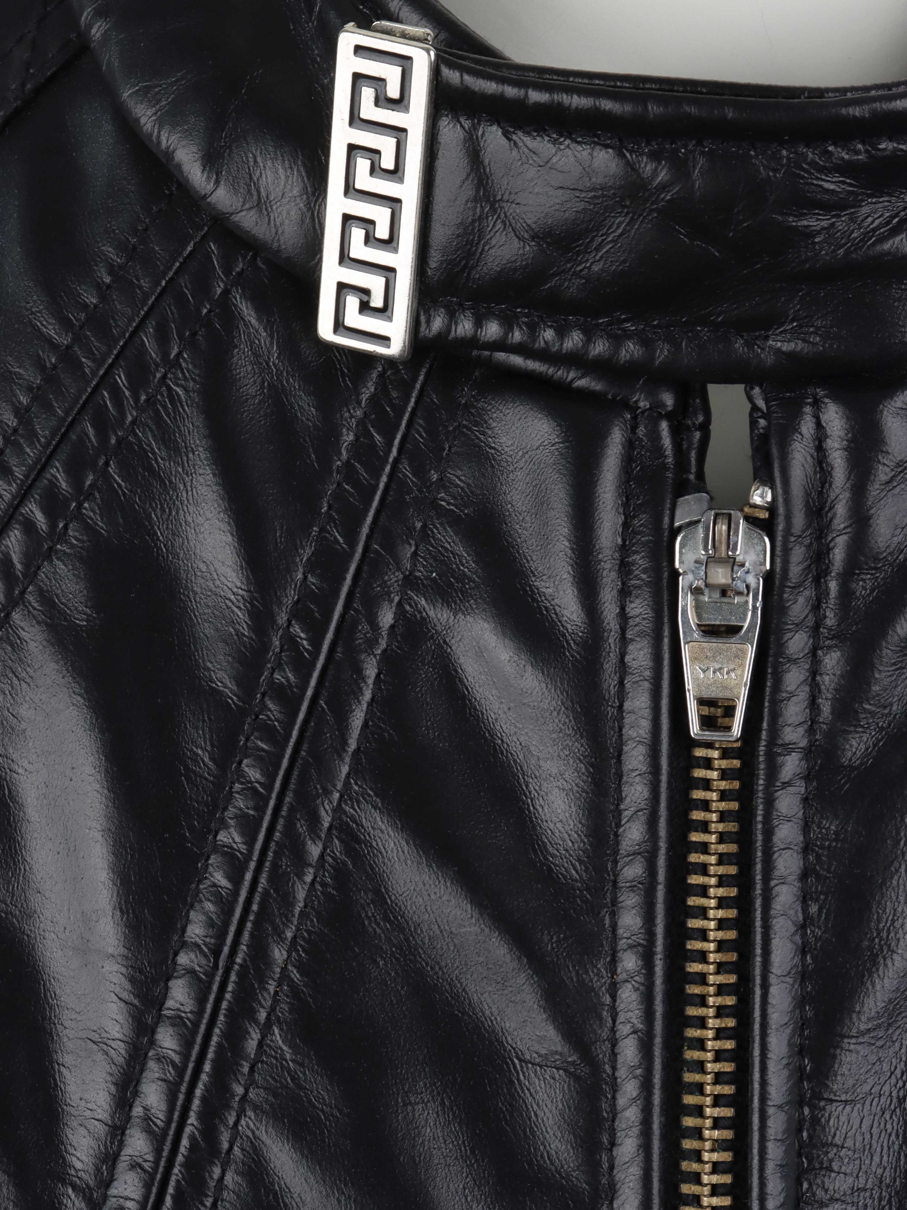 Versace Black Men's Leather Jacket.