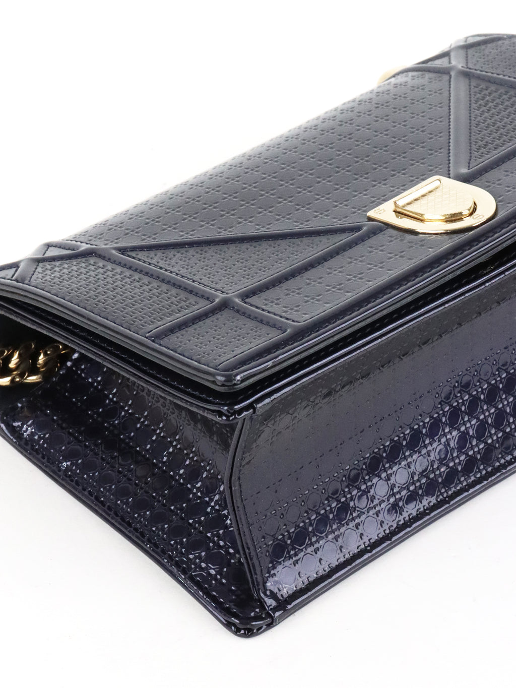 Dior Small Metallic Navy Diorama Bag LGHW