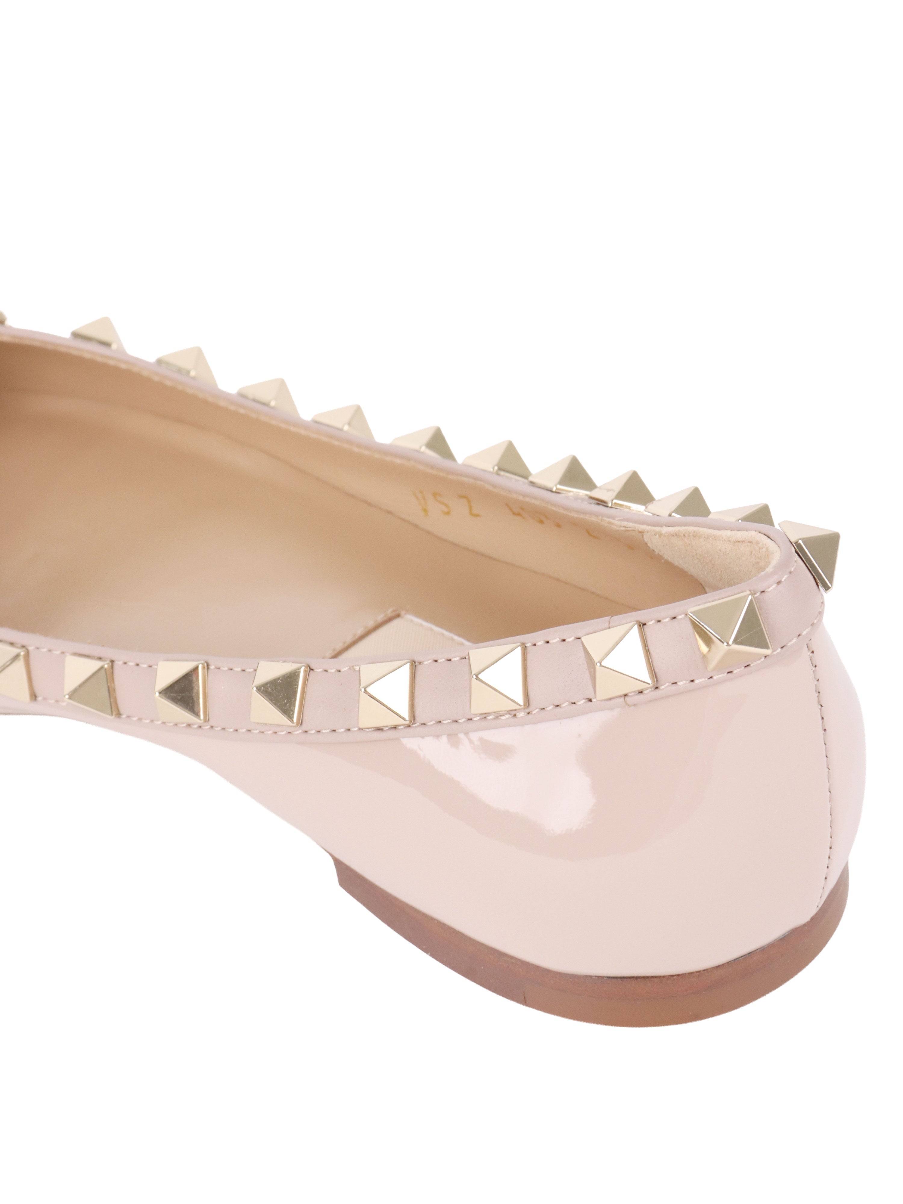 Valentino Poudre Patent Rockstud Leather Ballet Flats