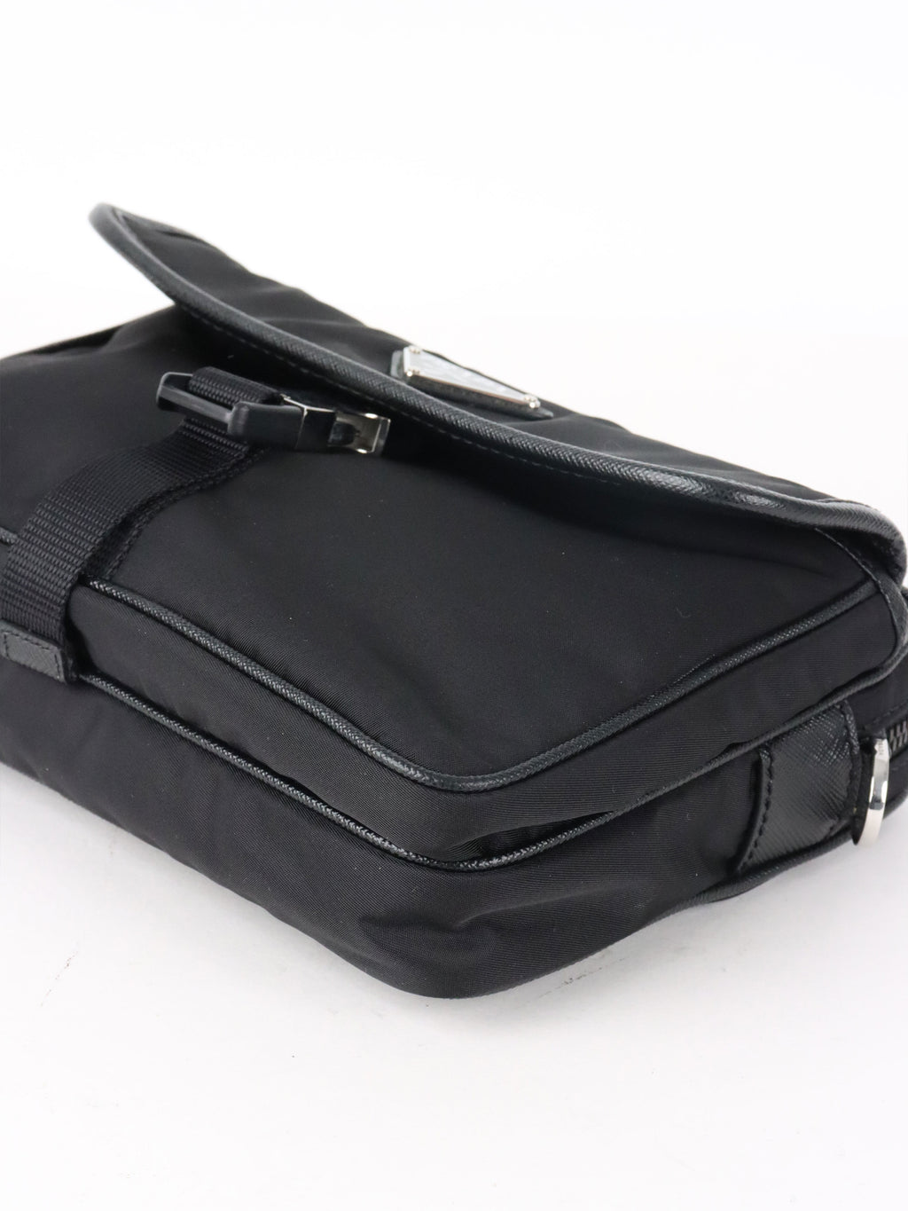 Prada Black Re-Nylon and Saffiano Leather Shoulder bag