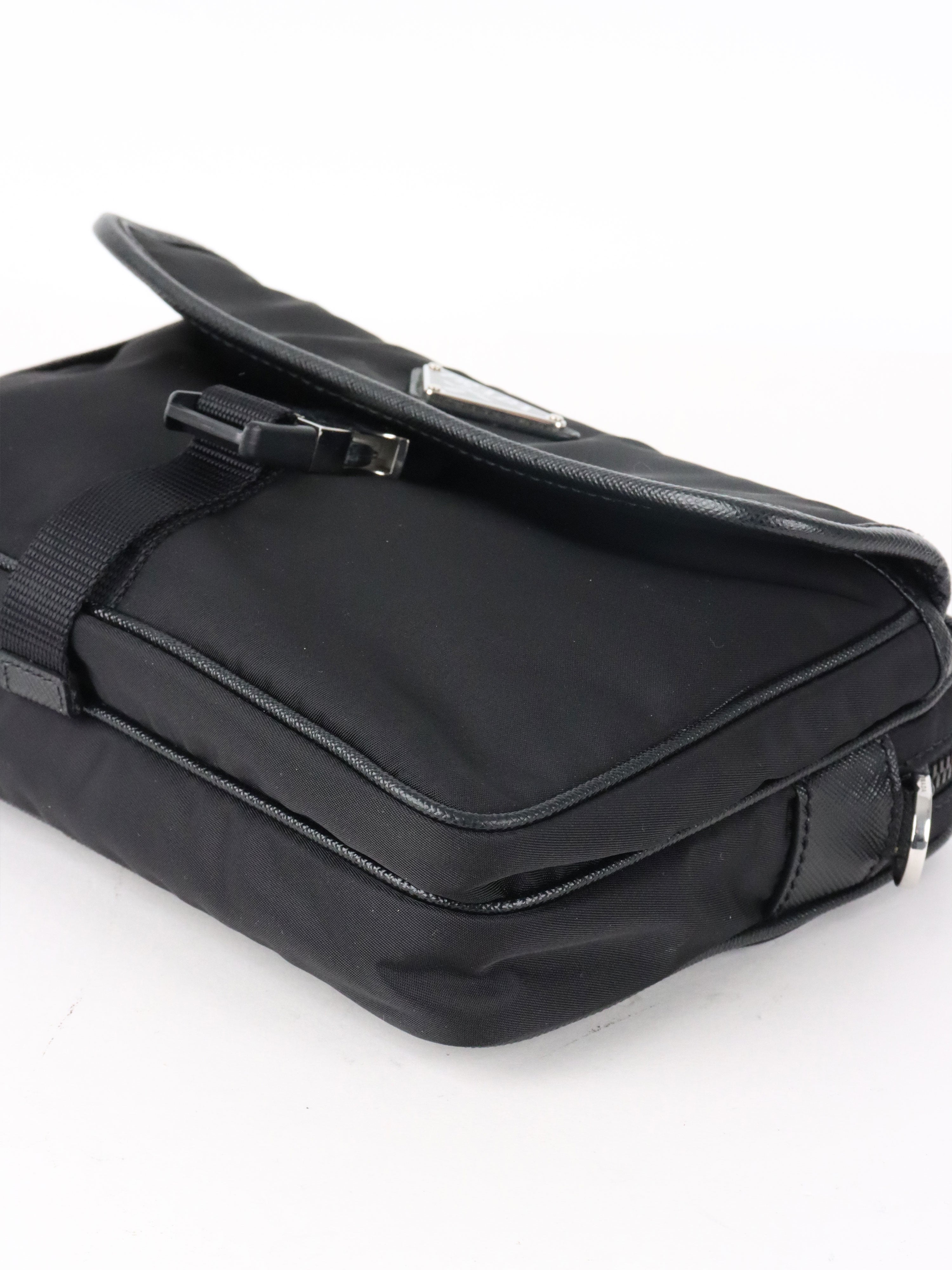 Prada Black Re-Nylon and Saffiano Leather Shoulder bag