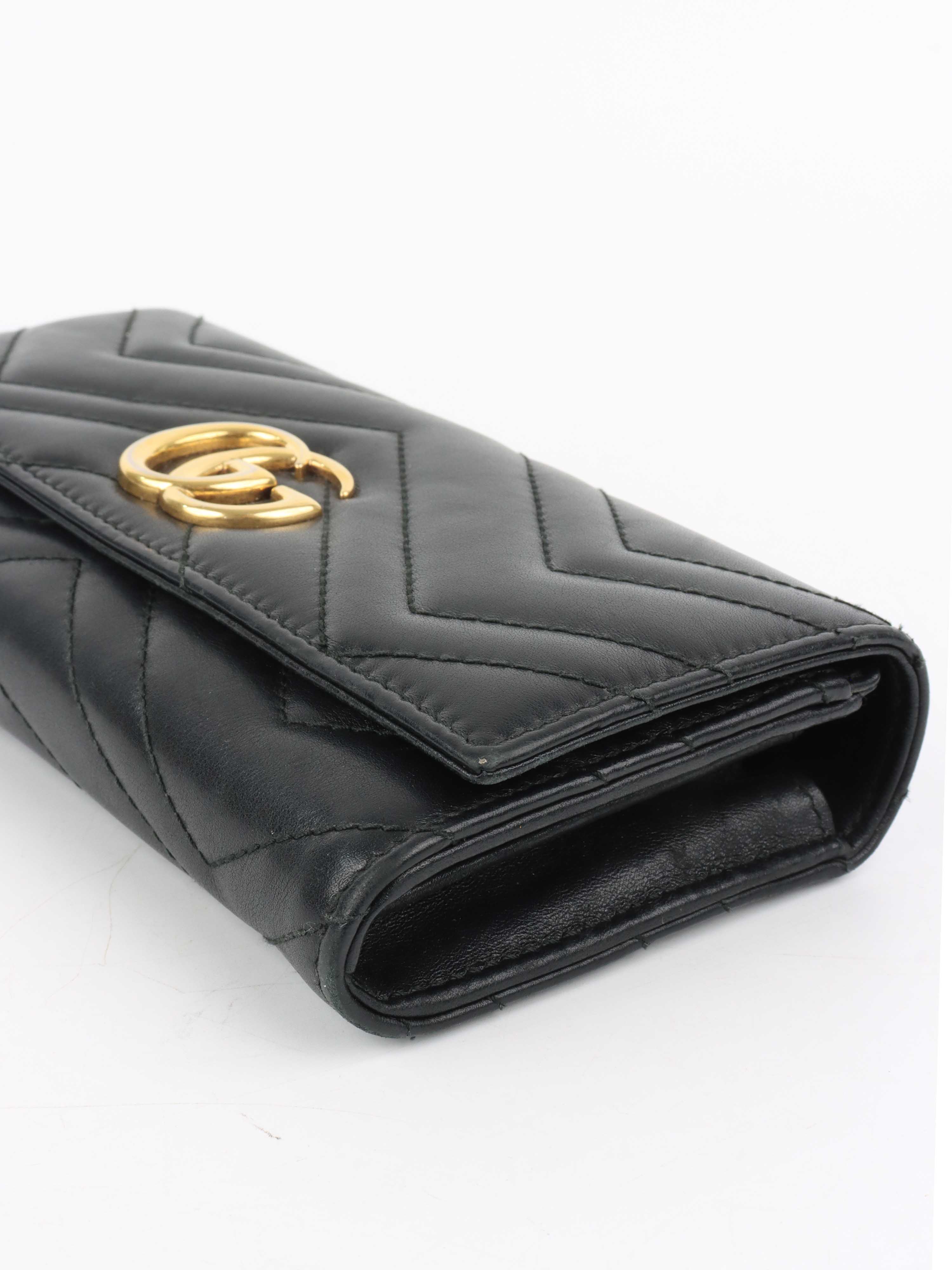 Gucci Marmont Quilted Leather Long Wallet