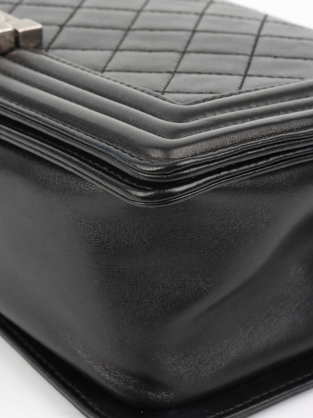 Chanel Black Medium Lambskin Boy Bag.
