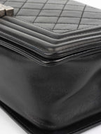 Chanel Black Medium Lambskin Boy Bag.