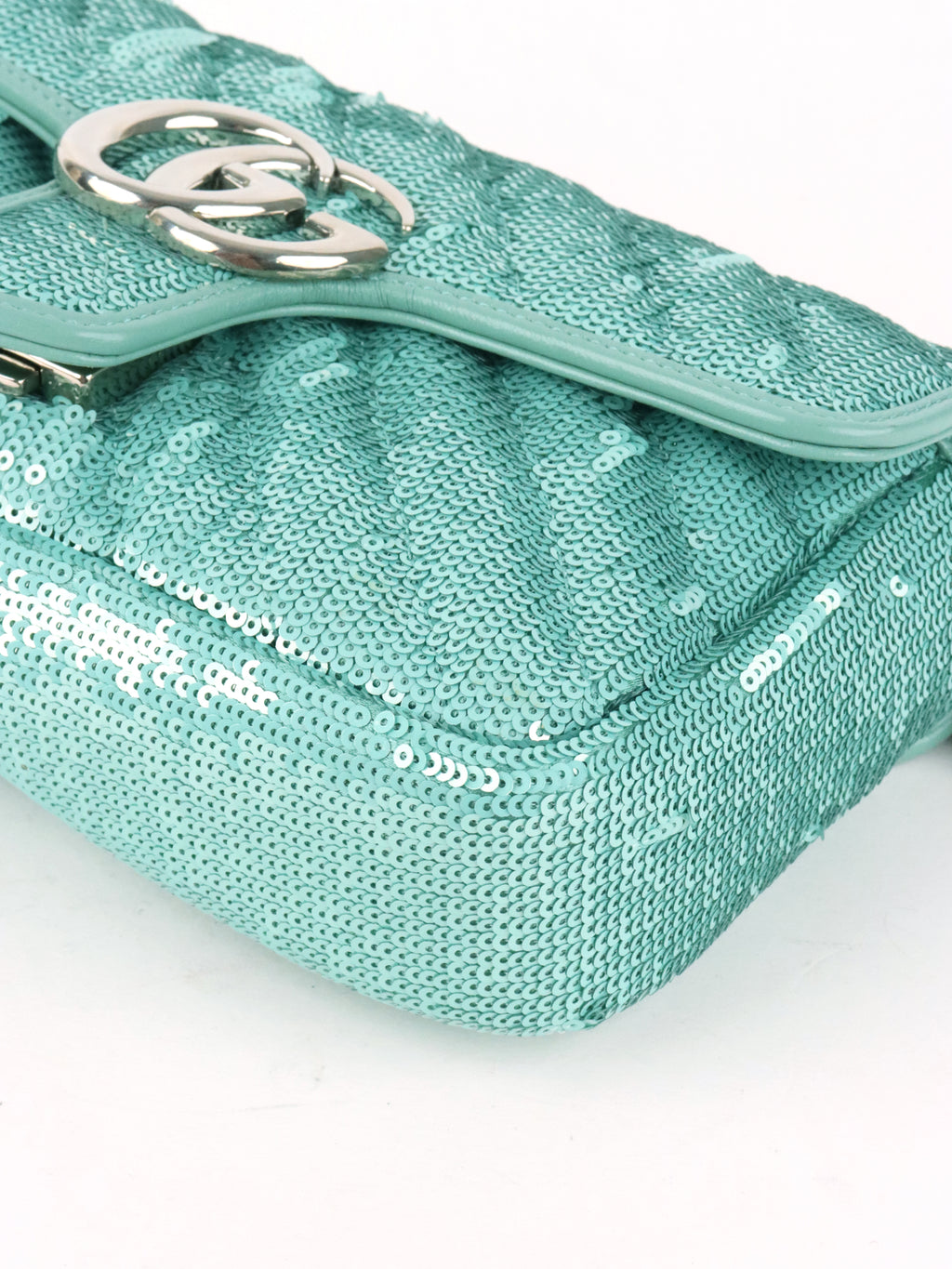 Gucci Mini Marmont Mint Green Sequin Shoulder Bag