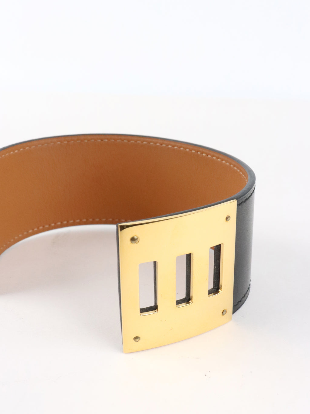Hermes Noir Kelly Dog Bracelet T3 GHW