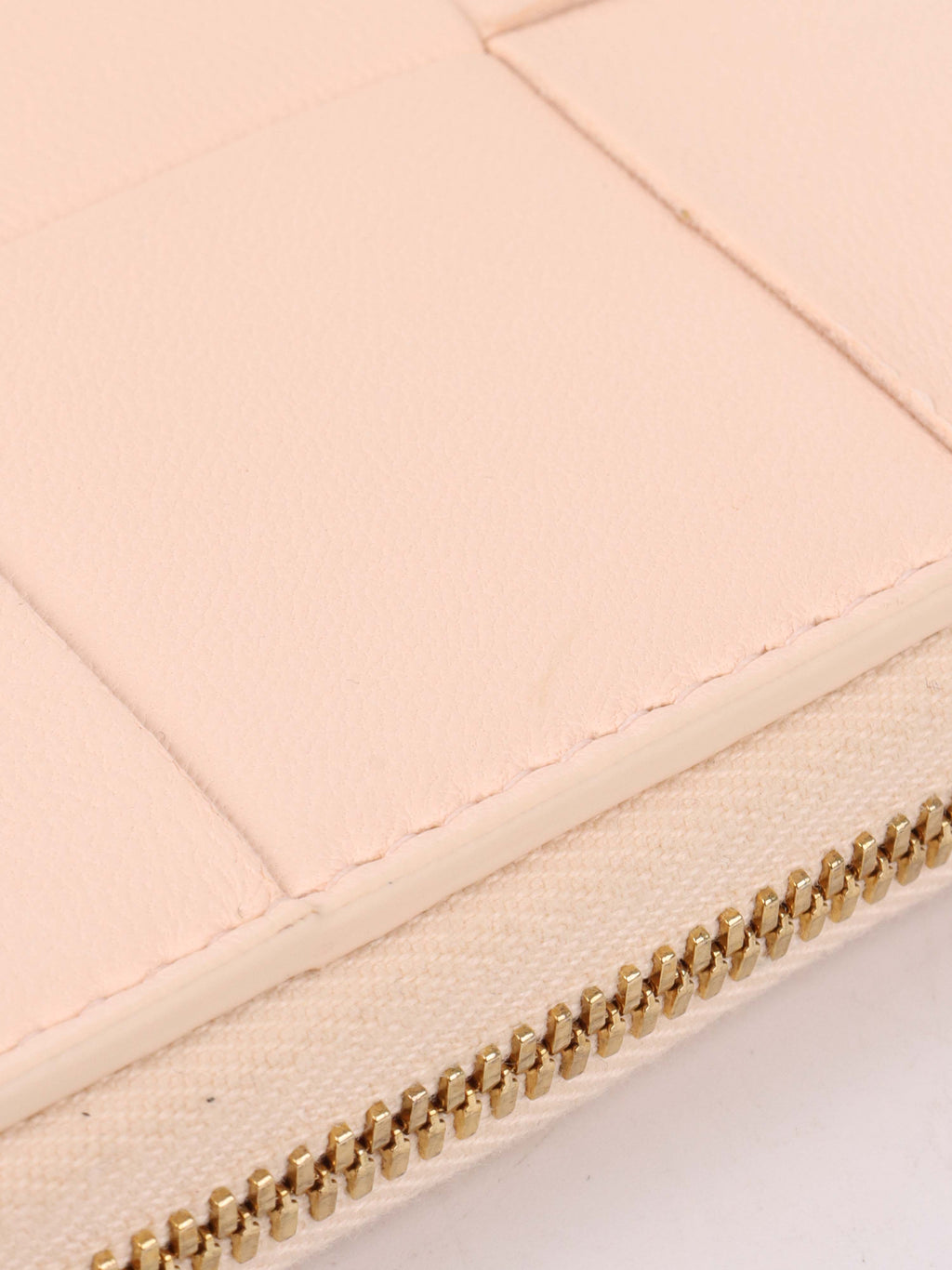 Bottega Veneta Light Pink Cassette Small Bi-Fold Wallet.