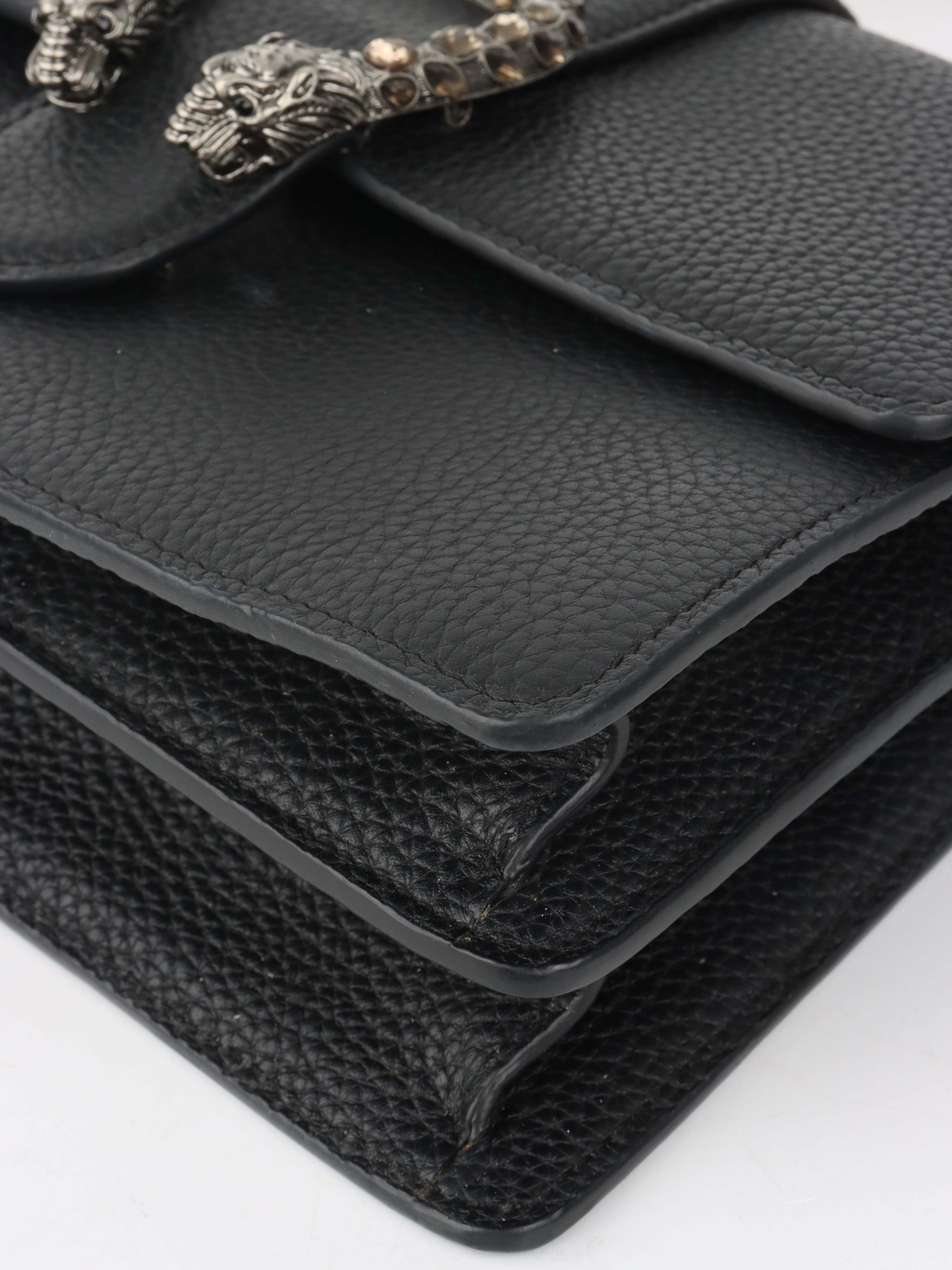 Gucci Black Dionysus bag with bamboo handle.