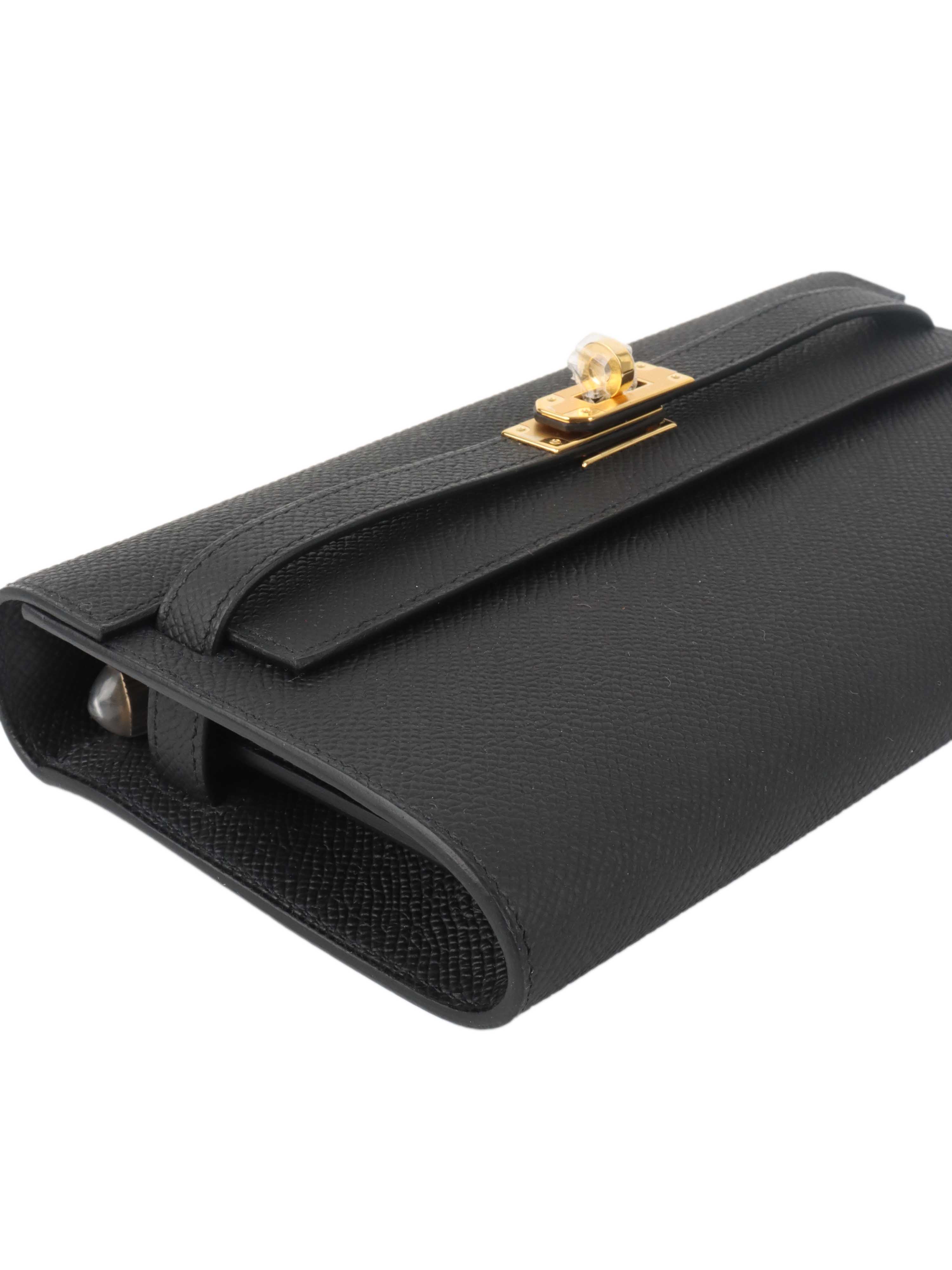 Hermes Kelly Classique To Go Noir GHW Stamp K.