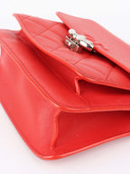 Chanel Red Quilted Two-tone CC Flap Bag.