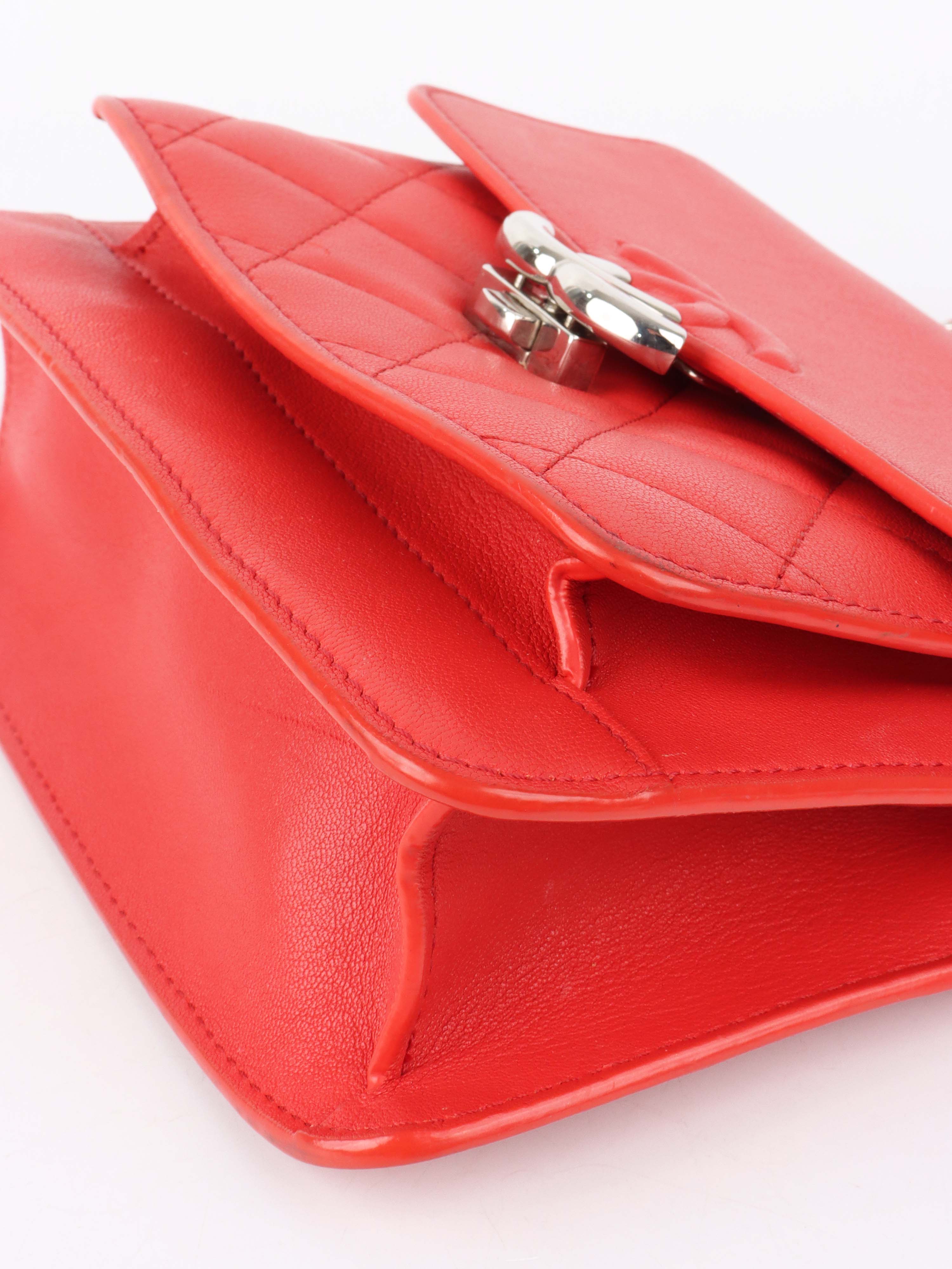 Chanel Red Quilted Two-tone CC Flap Bag