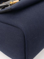 Hermes Herbag Zip 31 Bleu Marine/Noir.