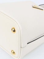 Prada Small Saffiano White Panier Bag.
