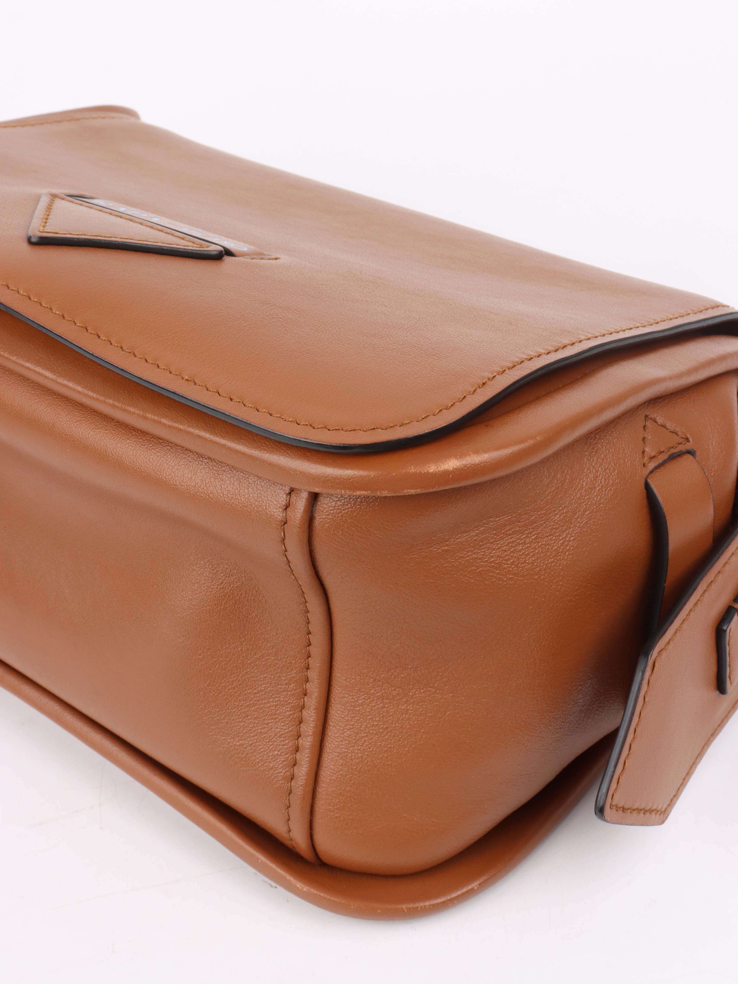 Prada Cognac Luxe Shoulder Bag.