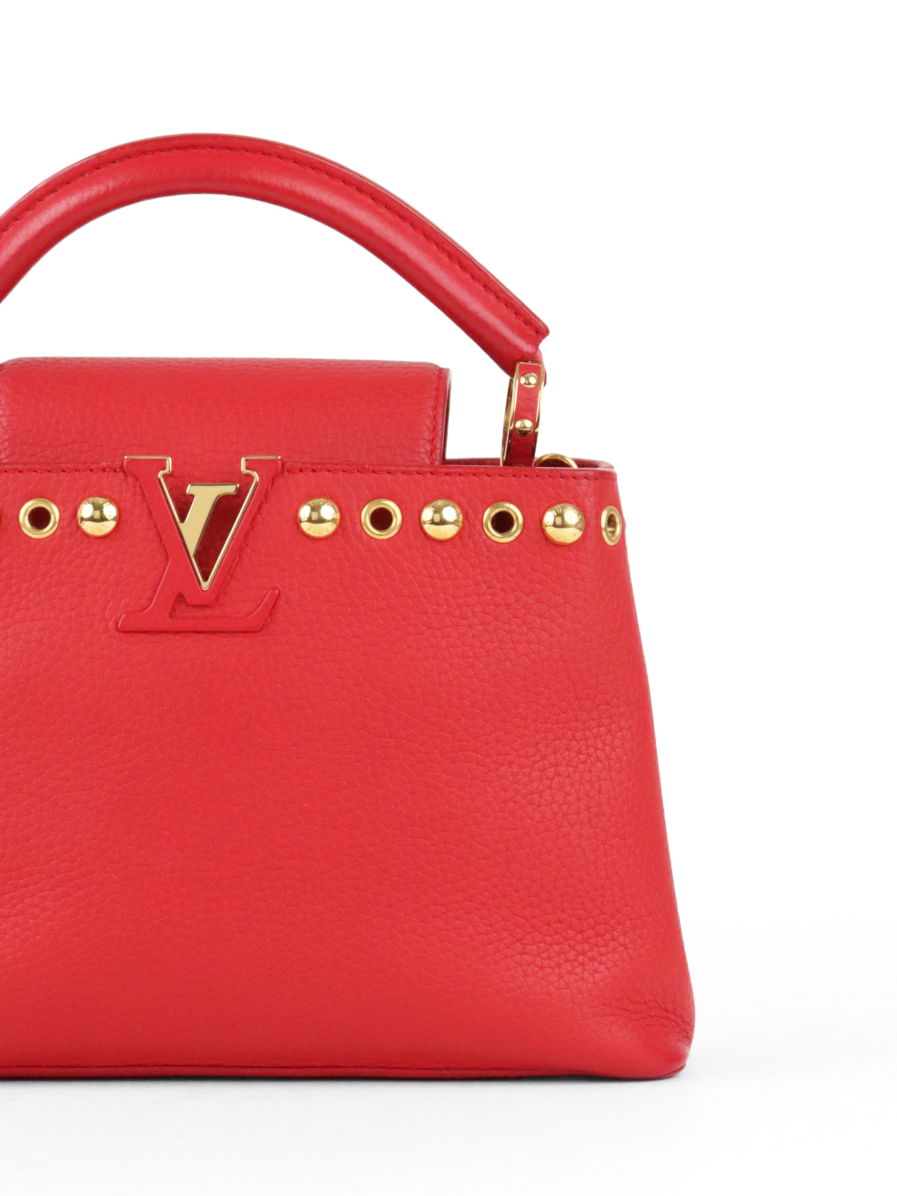 Louis Vuitton Red Capucines BB GHW