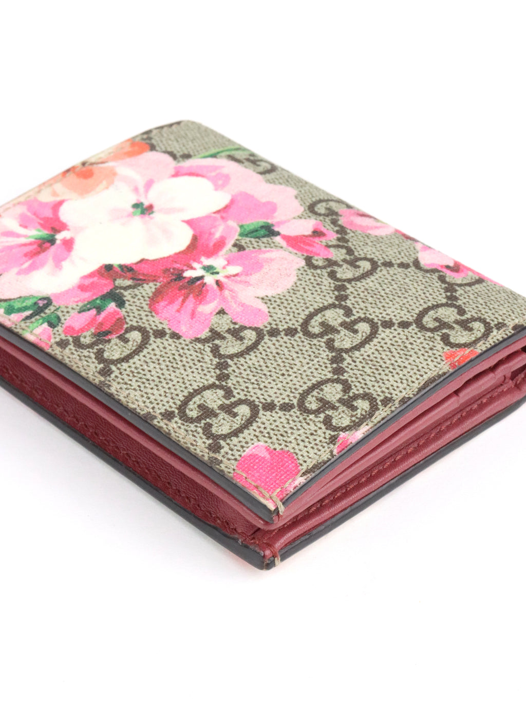 Gucci Ebony & Pink Bloom Supreme Fold Wallet