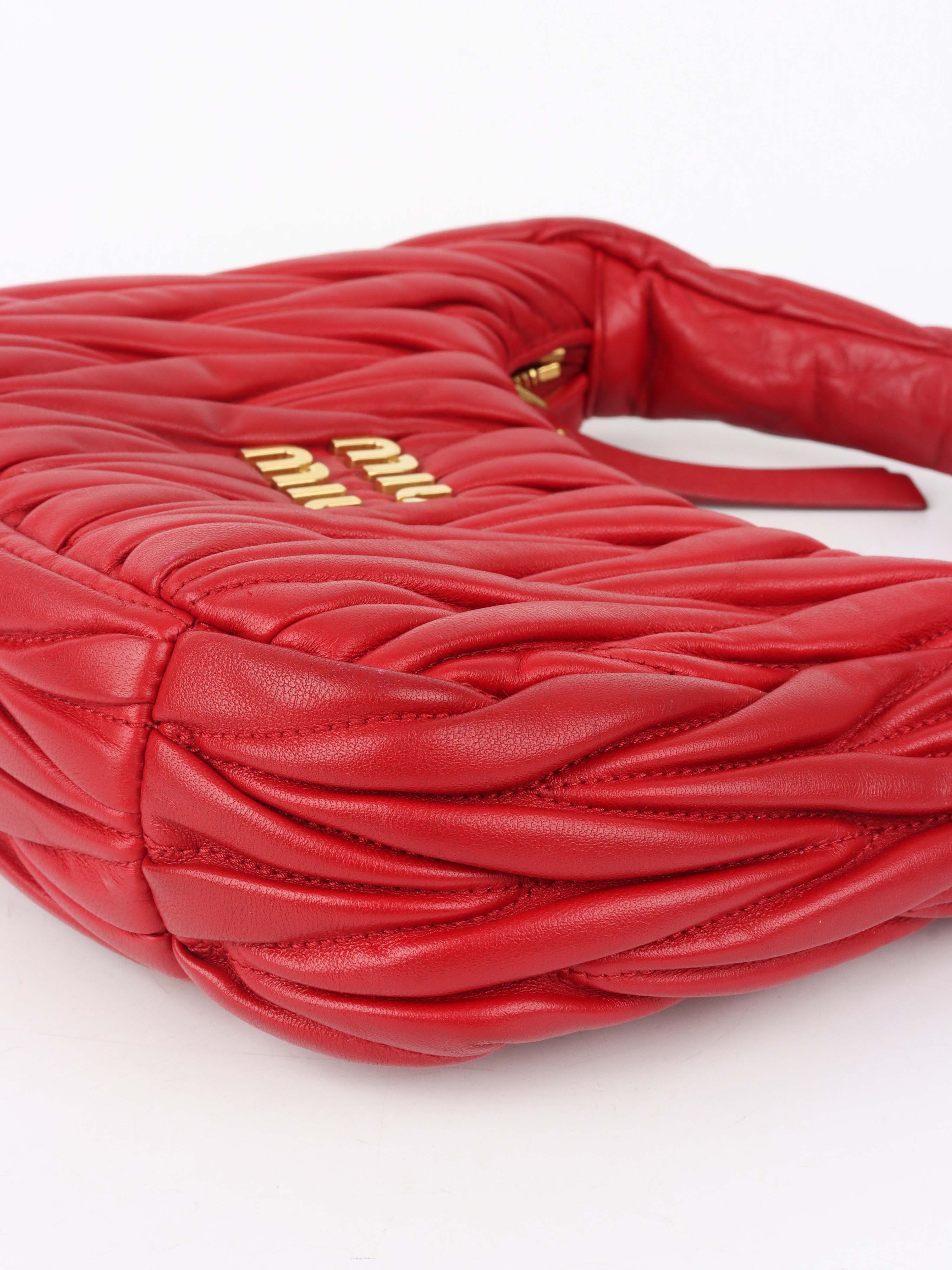 Miu Miu Small Red Wander Matelassé Bag