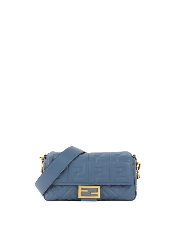 Fendi Navy Medium Baguette Lambskin Bag