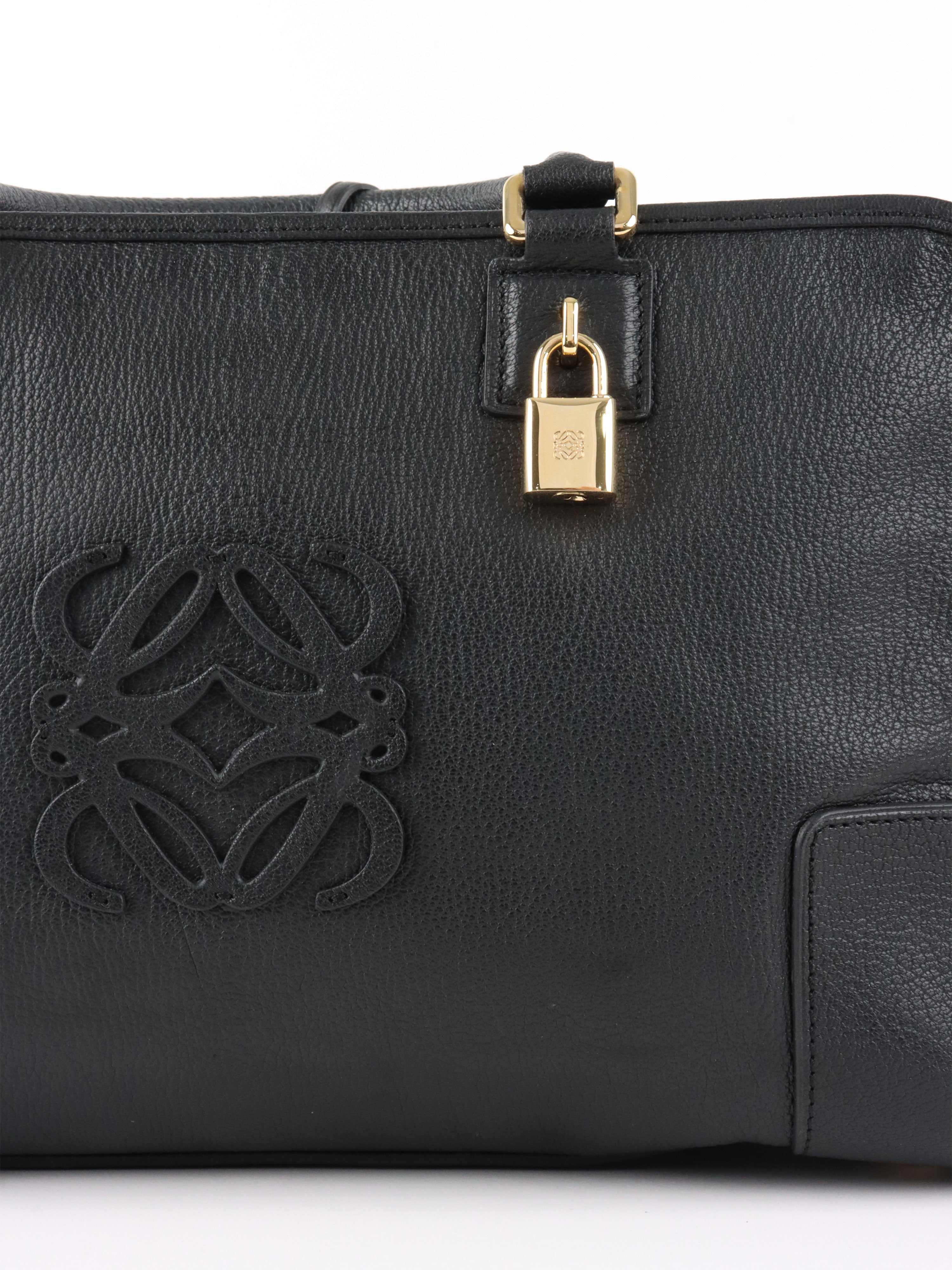 Loewe Black Amazona 36 Leather Handbag.