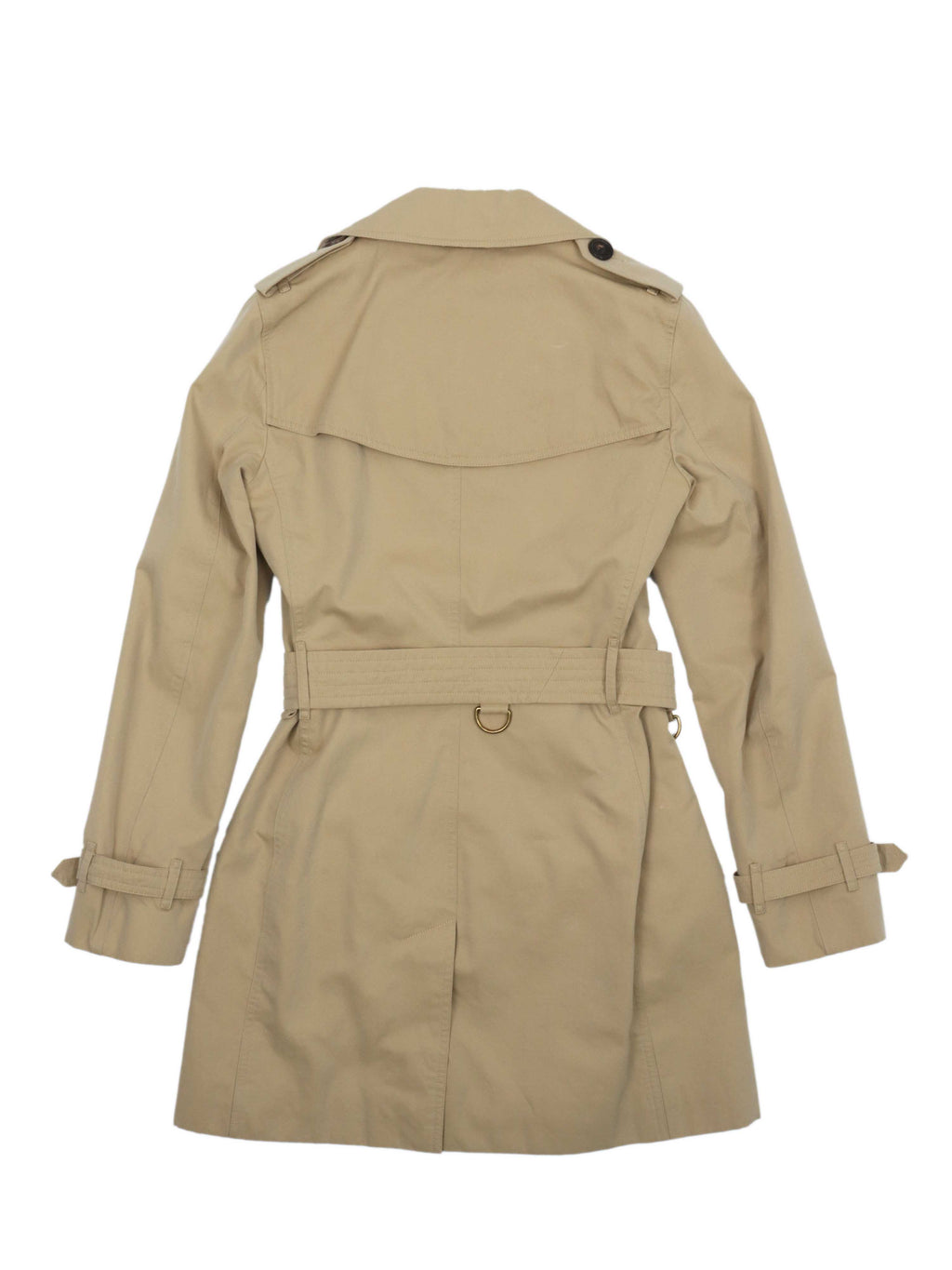 Burberry Long Trench Coat in Tan.