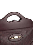Gucci Vintage Medium Burgundy Guccissima Punch Top Handle Tote