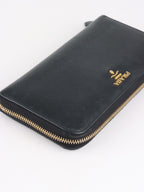 Prada Black Large Saffiano Zip Wallet