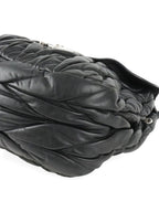 Miu Miu Black Matelasse Nappa Leather Shoulder Bag