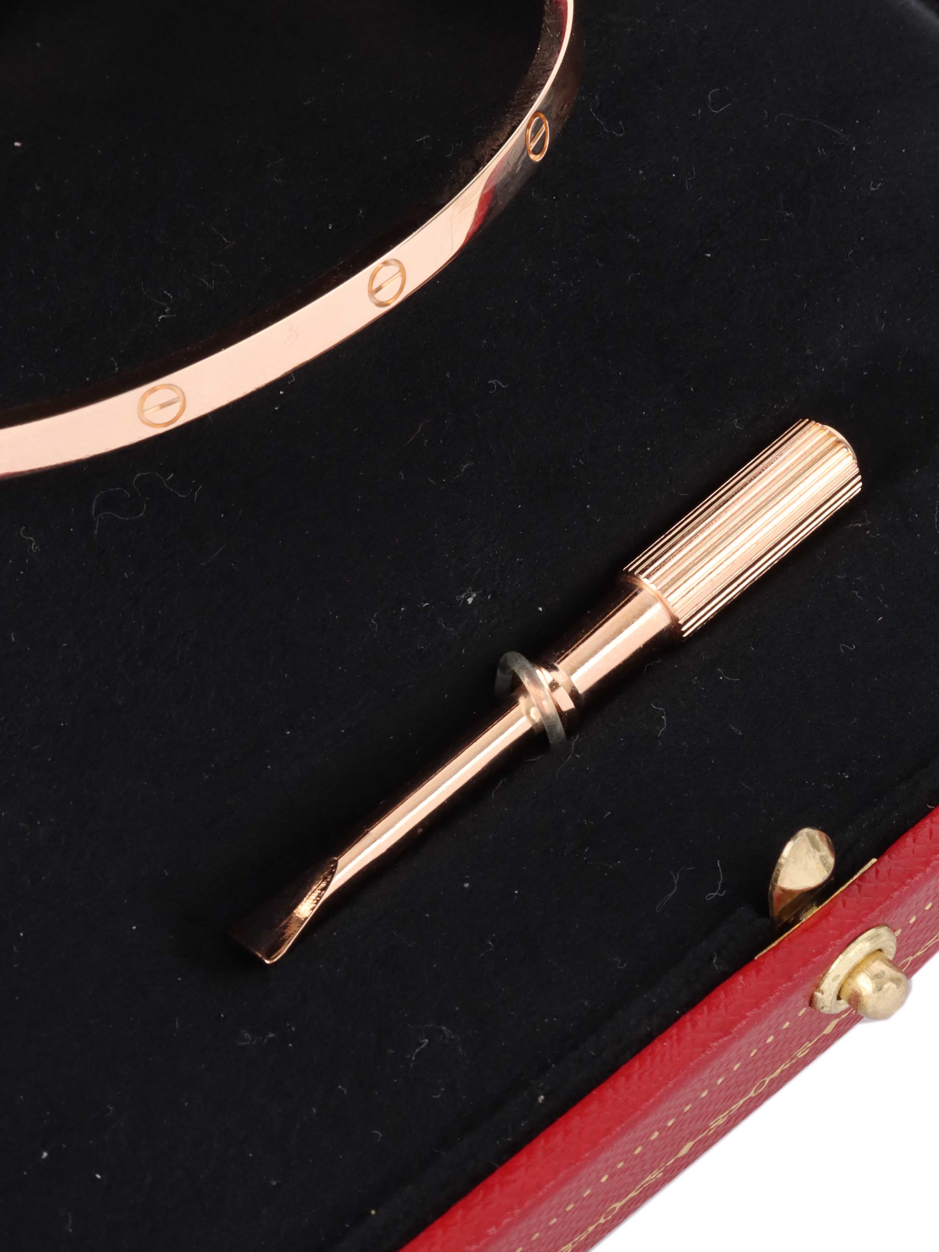 Cartier Small Model Rose Gold Love Bracelet.