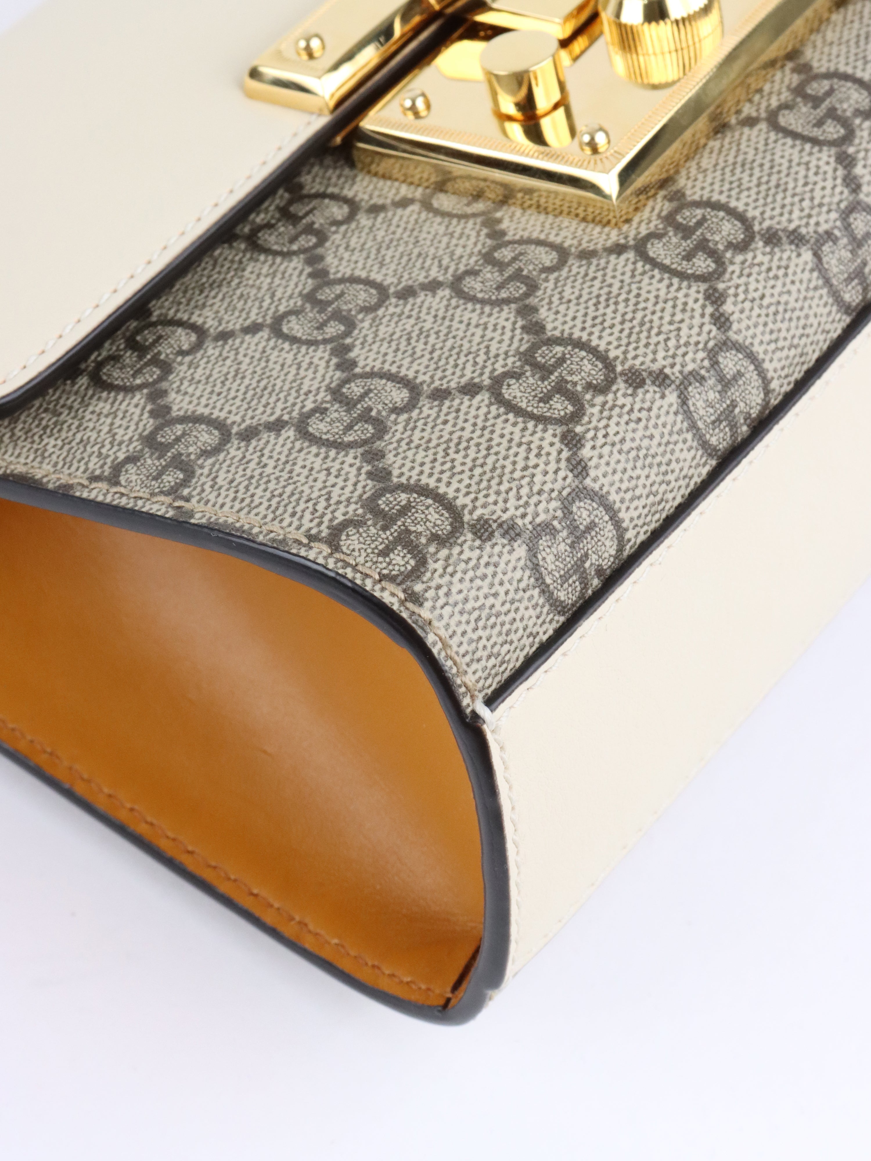 Gucci Small White GG Padlock Shoulder Bag