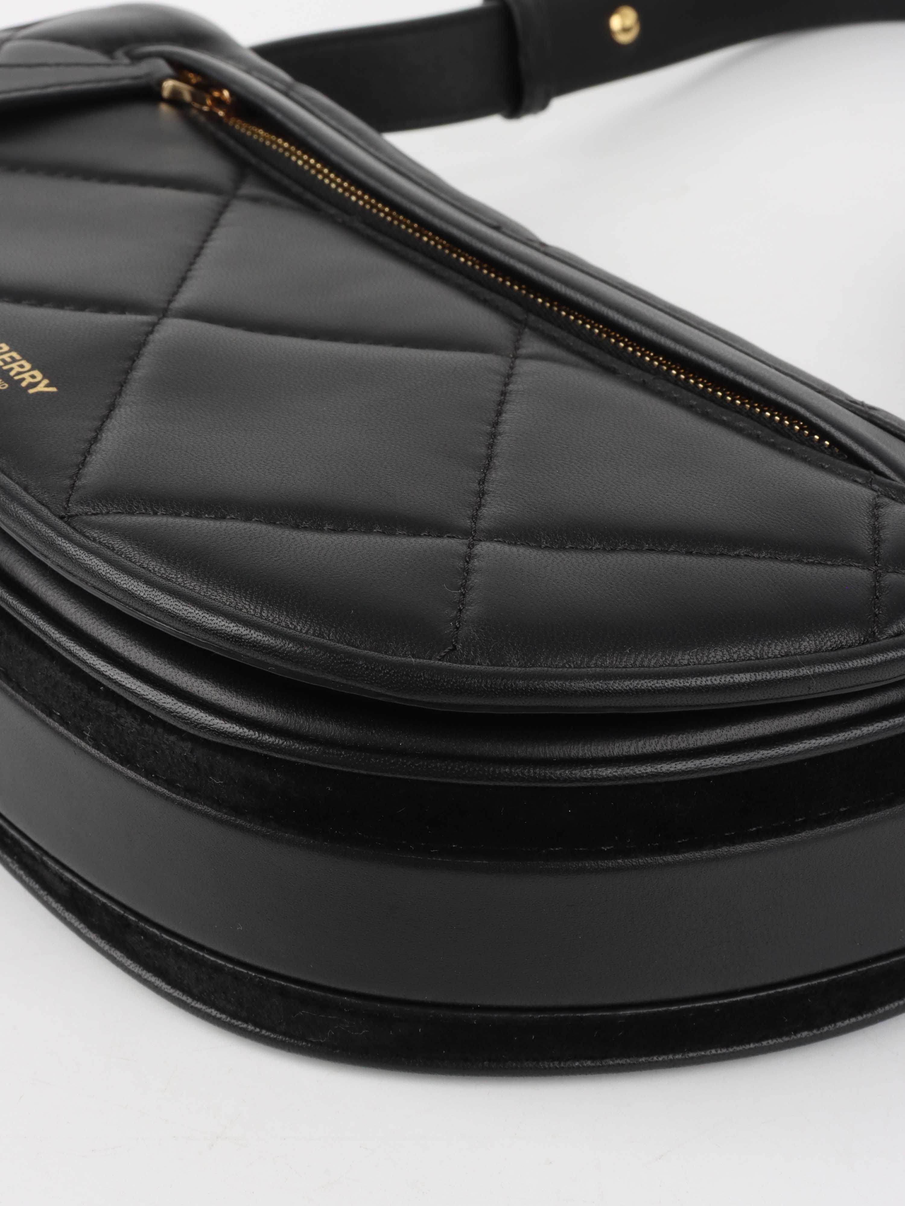 Burberry Small Black Quilted Olympia Shoulder Bag.