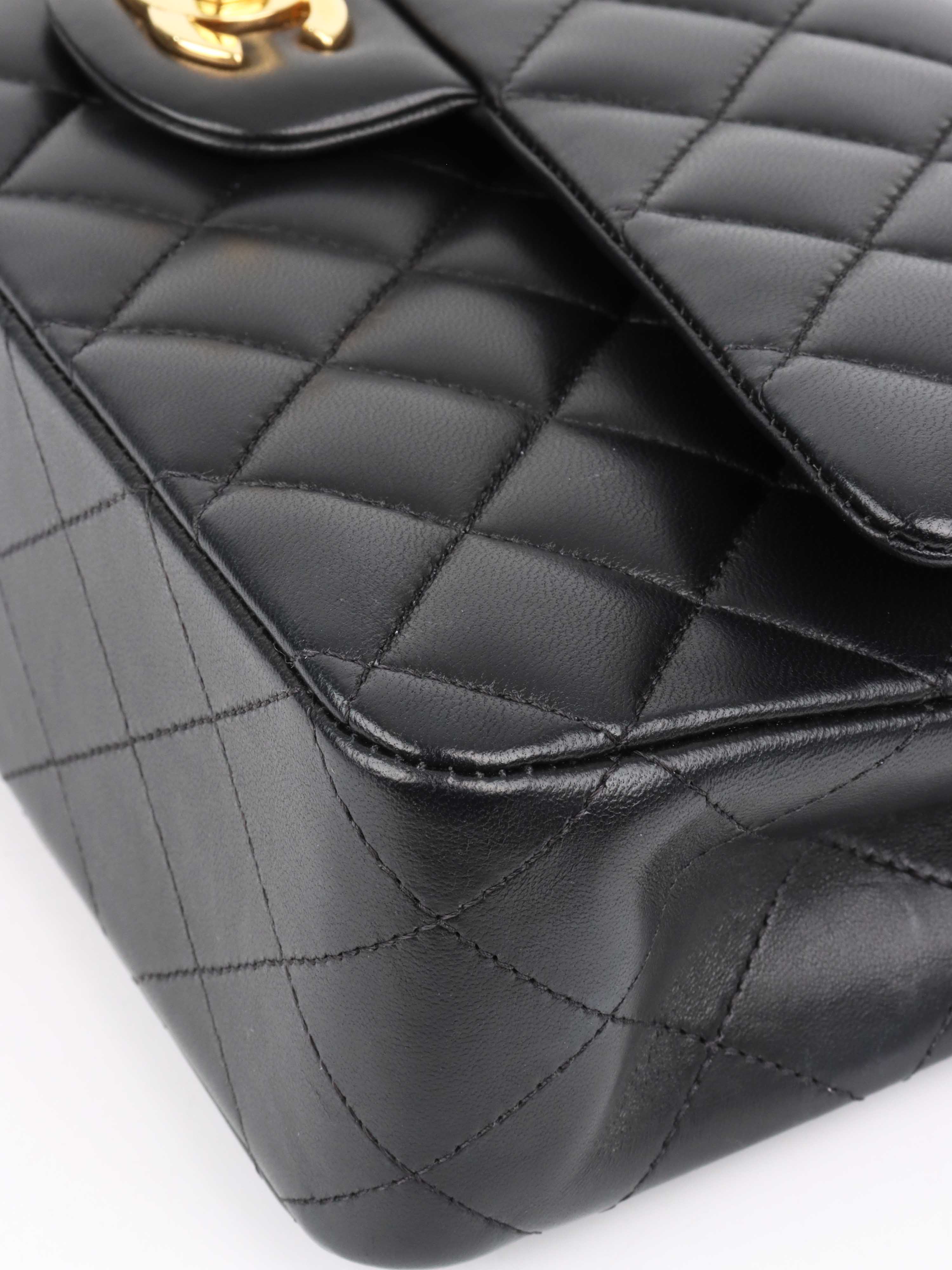 Chanel Black Lambskin Medium Classic Flap Bag GHW.