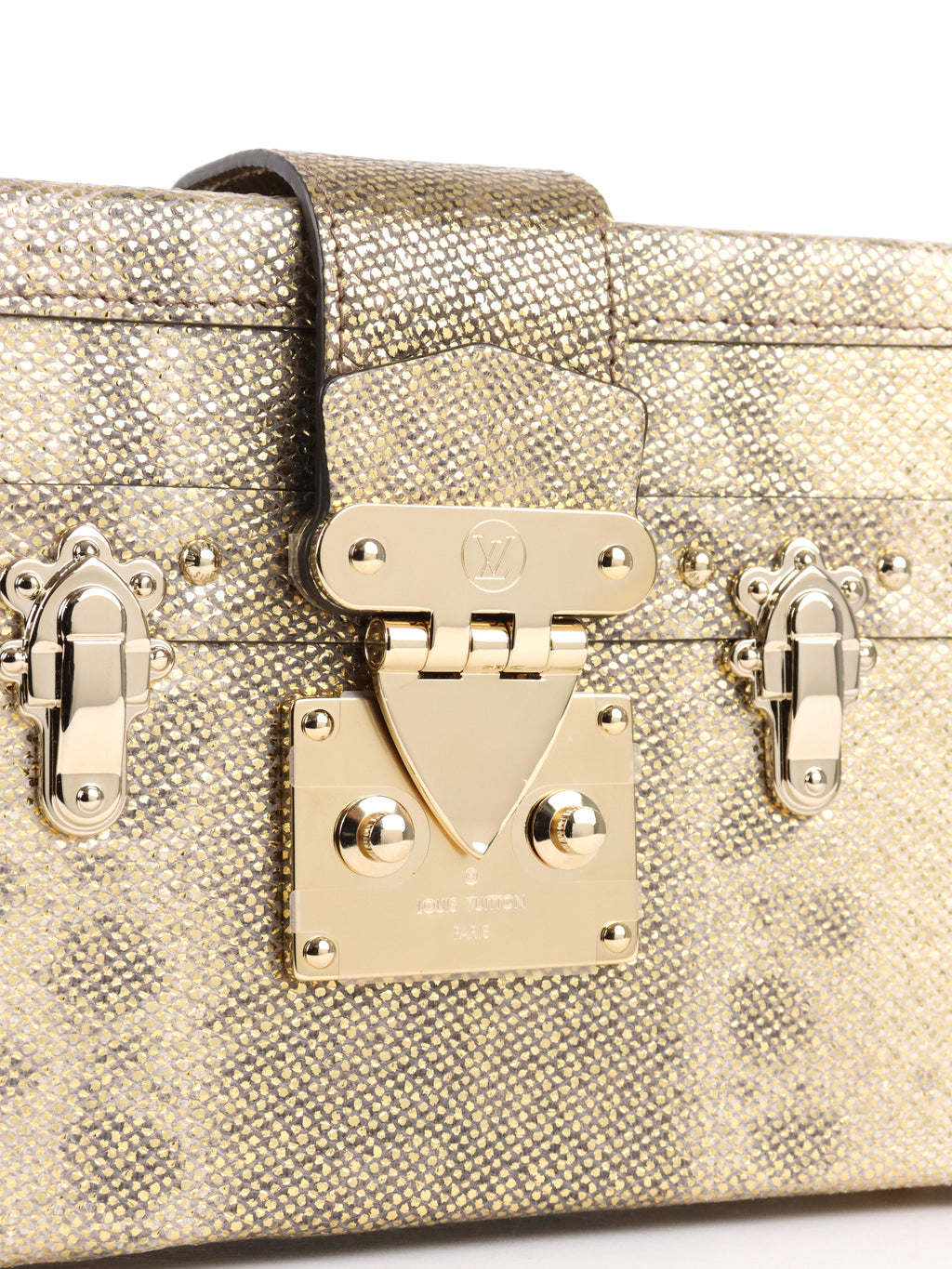 Louis Vuitton Metallic Gold Lizard Petite Malle