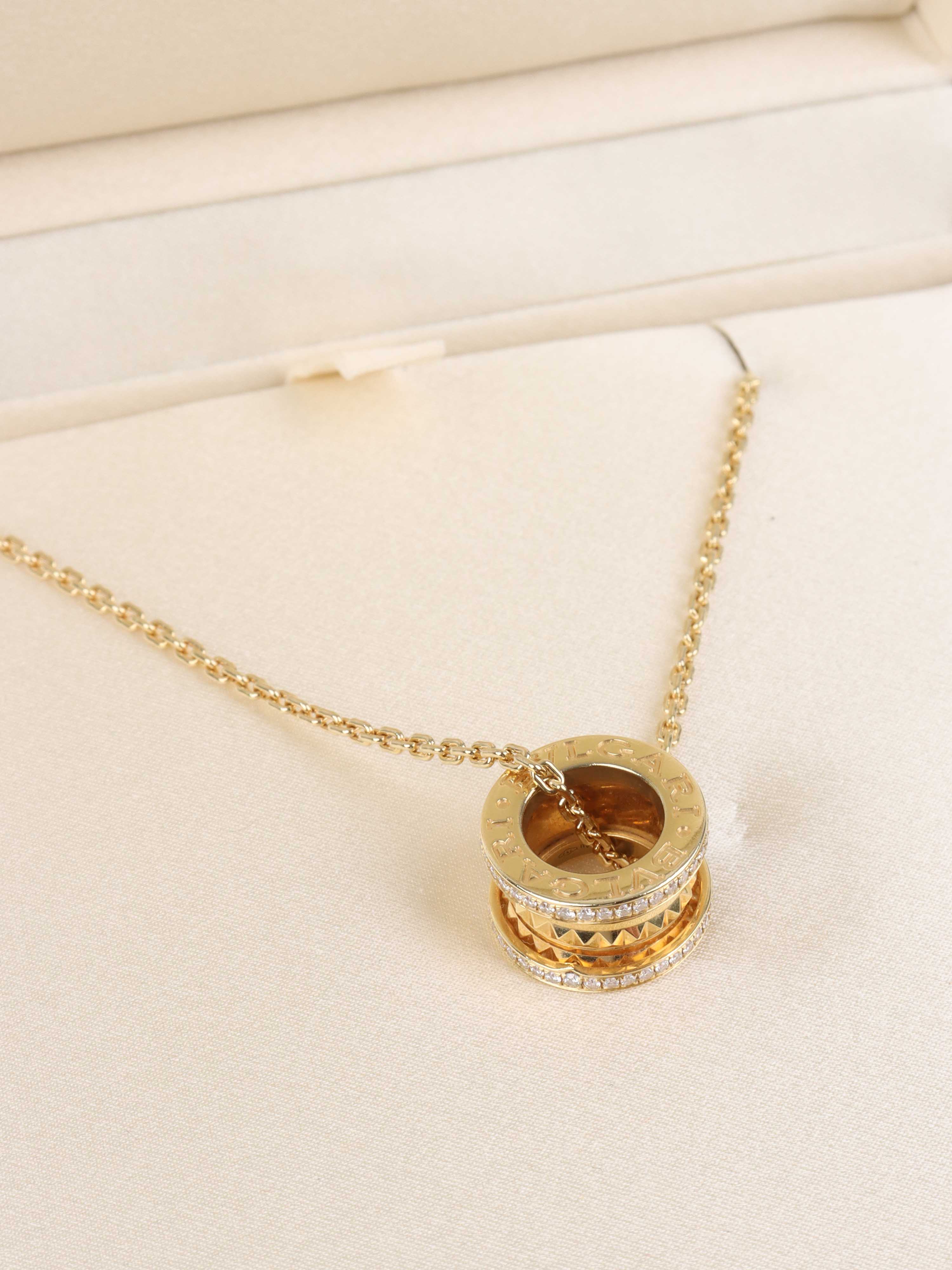 Bvlgari Limited Edition B.zero1 18k Yellow Gold with Diamond Necklace.