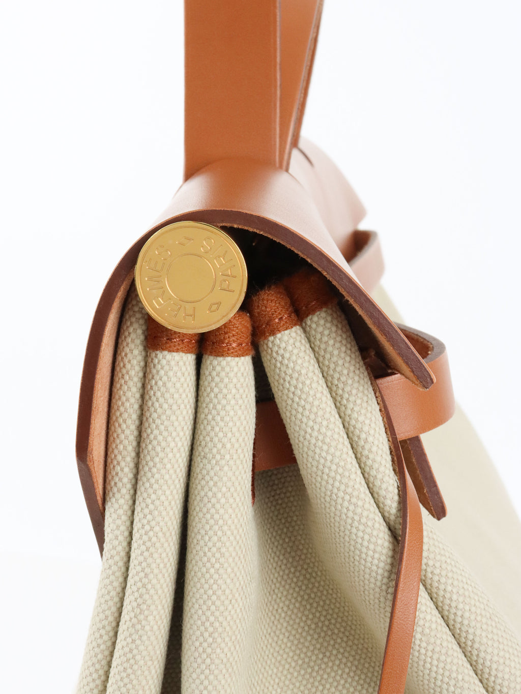 Hermes Ecru/ Beige/ Fauve Herbag Messenger 39 Bag U Stamp