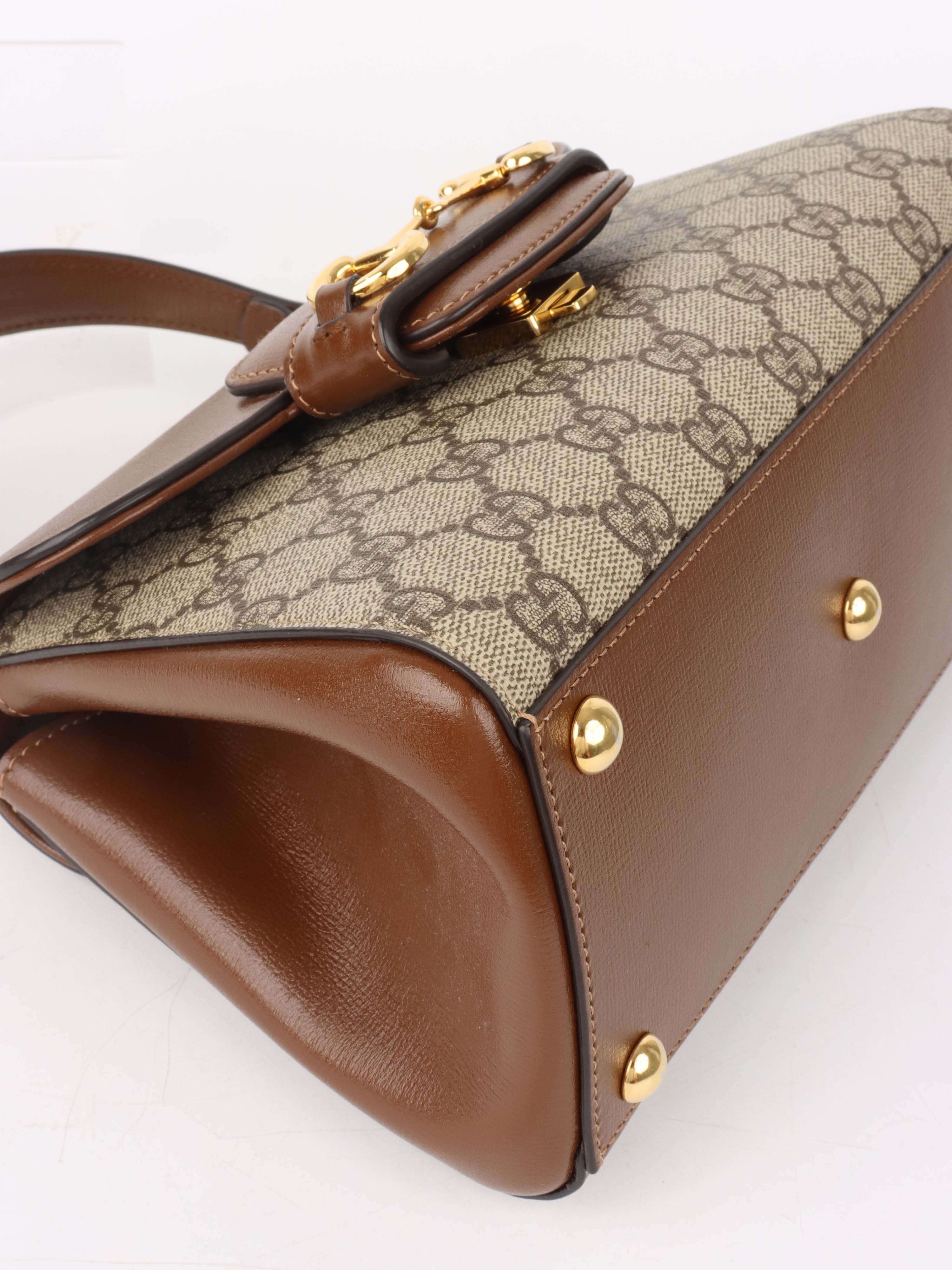 Gucci GG Supreme Horsebit 1955 Top Handle Bag