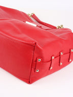Versace Red Medusa Tag Lock Flap Shoulder Bag