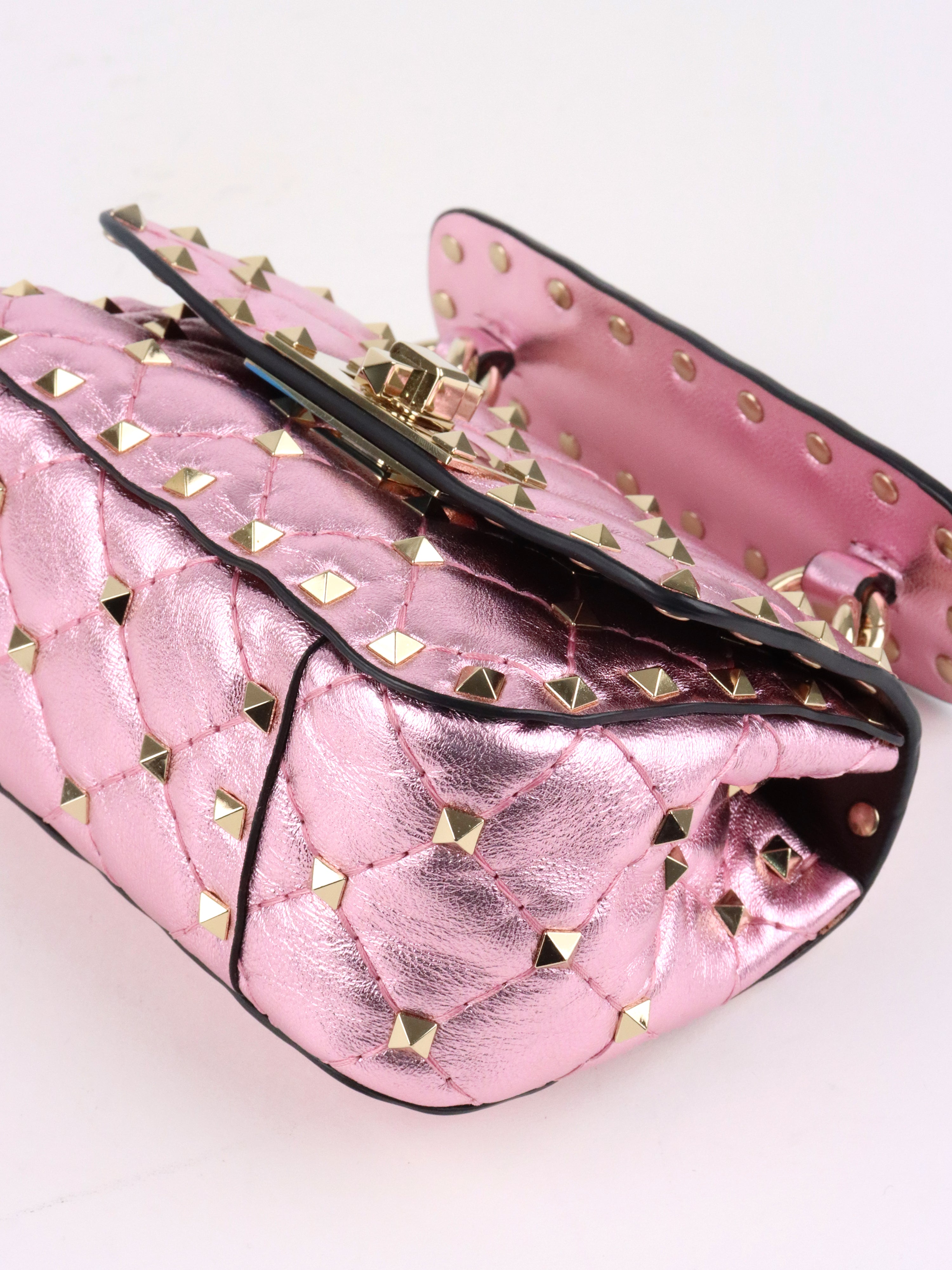 Valentino Electric Pink  Rockstuds Spike Micro Bag