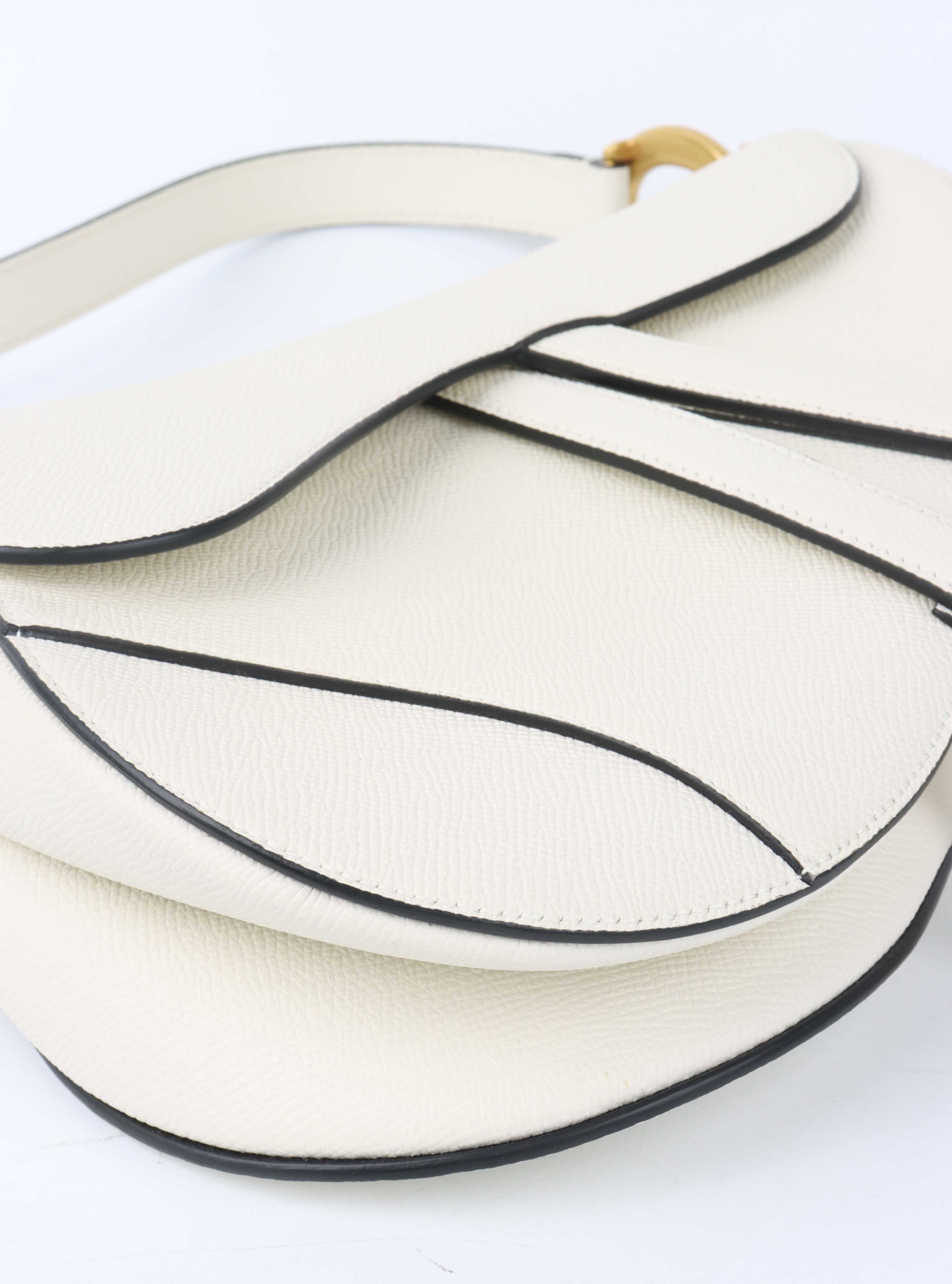 Dior White Saddle Bag.