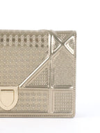 Dior Gold Metallic Diorama Wallet On Chain