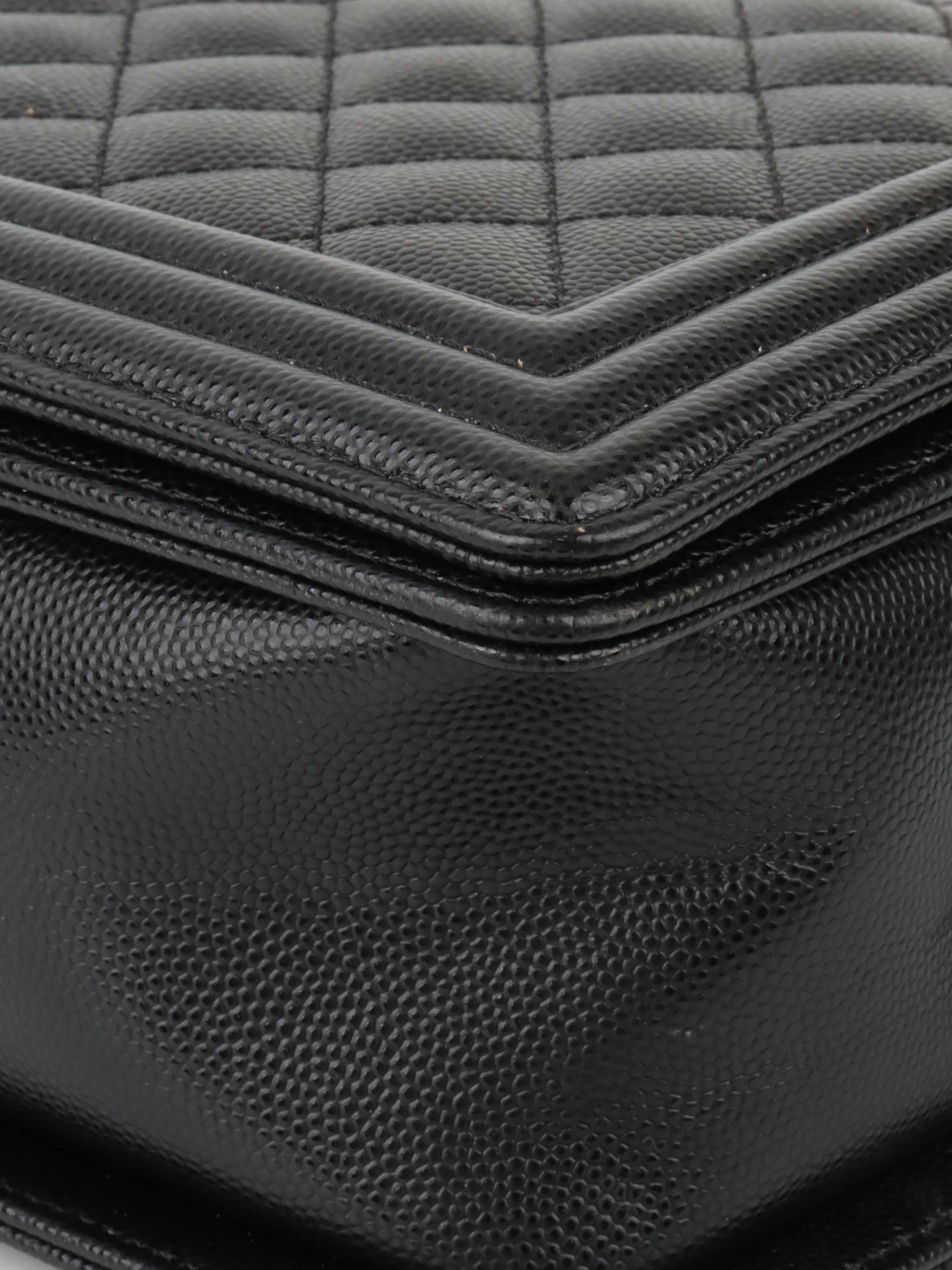 Chanel Black Medium Caviar Boy Bag GHW.