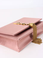 Saint Laurent Pink Satin Small Kate Tassel Bag GHW