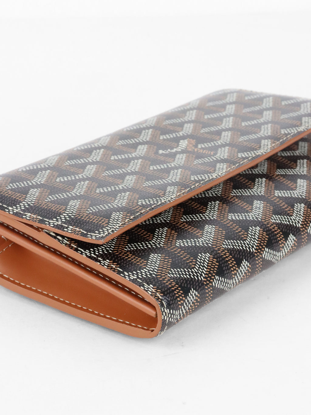 Goyard Brown Goyardine Varenne Continental Wallet on Strap