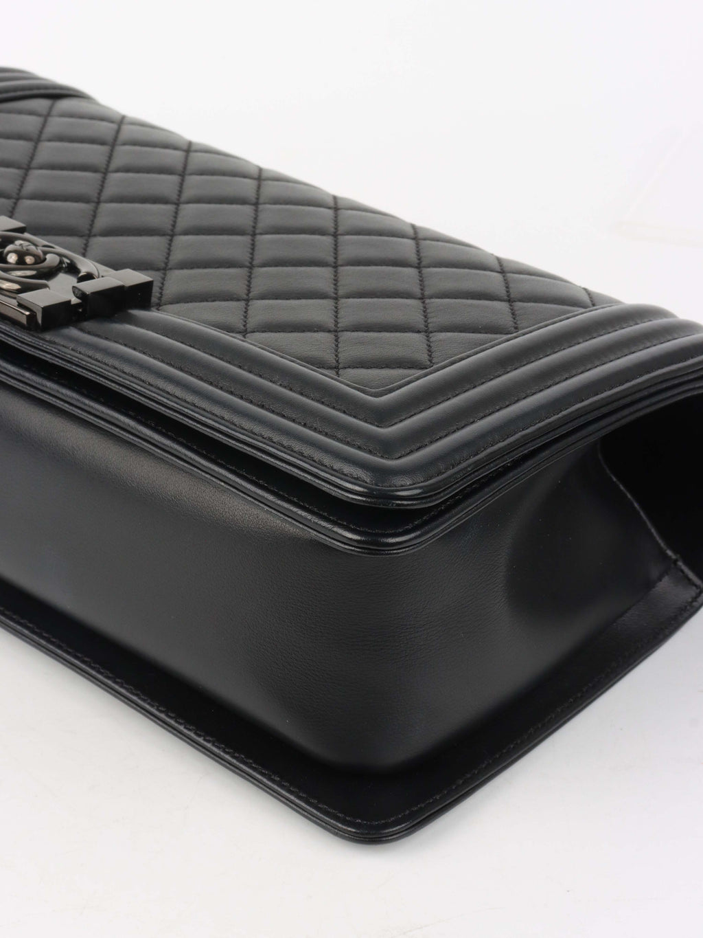 Chanel So Black Medium Lambskin Boy Bag.