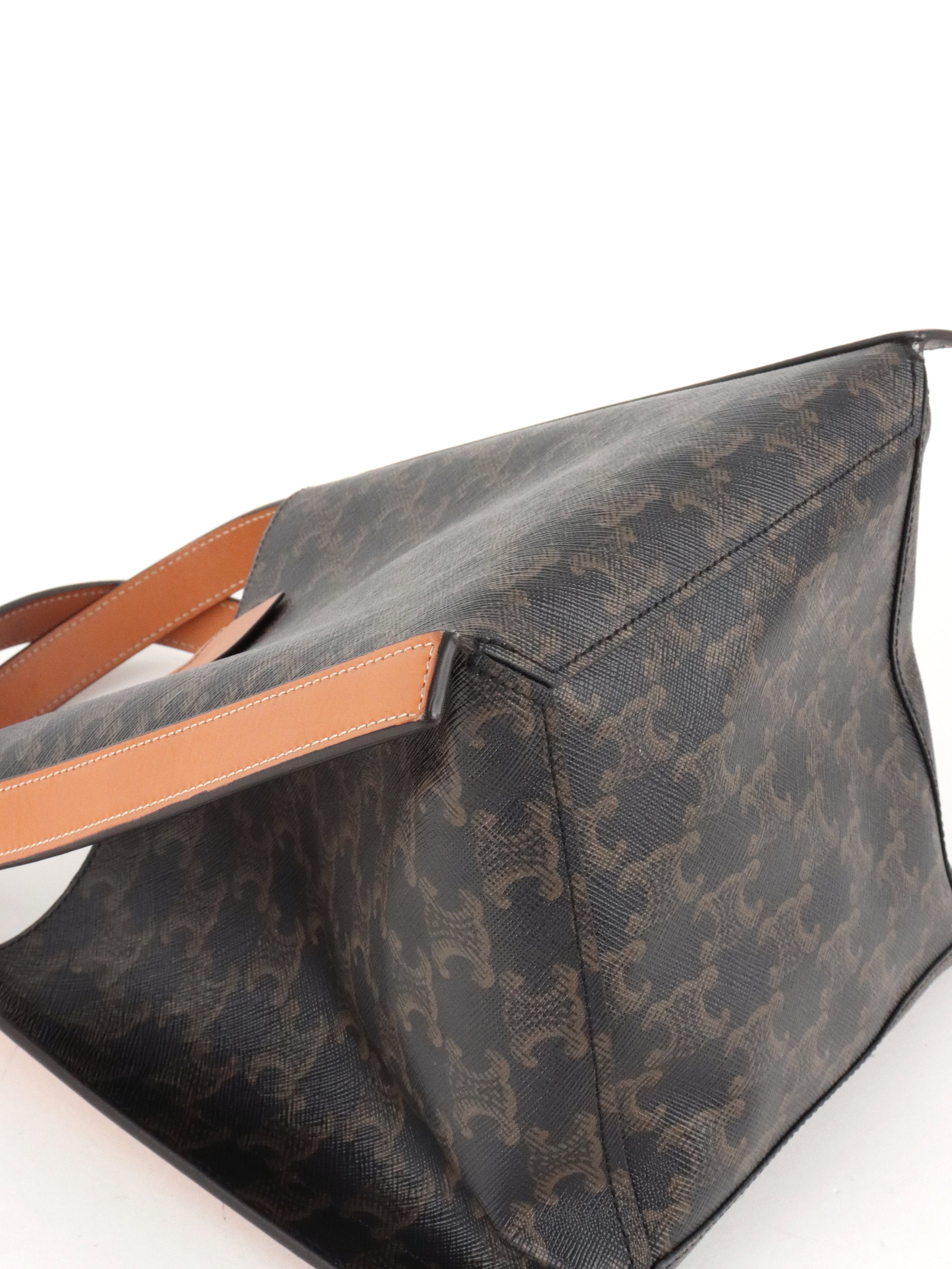 Celine Small Miel Triomphe Canvas Cube Bag