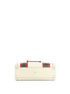 Gucci White Diana NM Stripe Bamboo Handle Bag