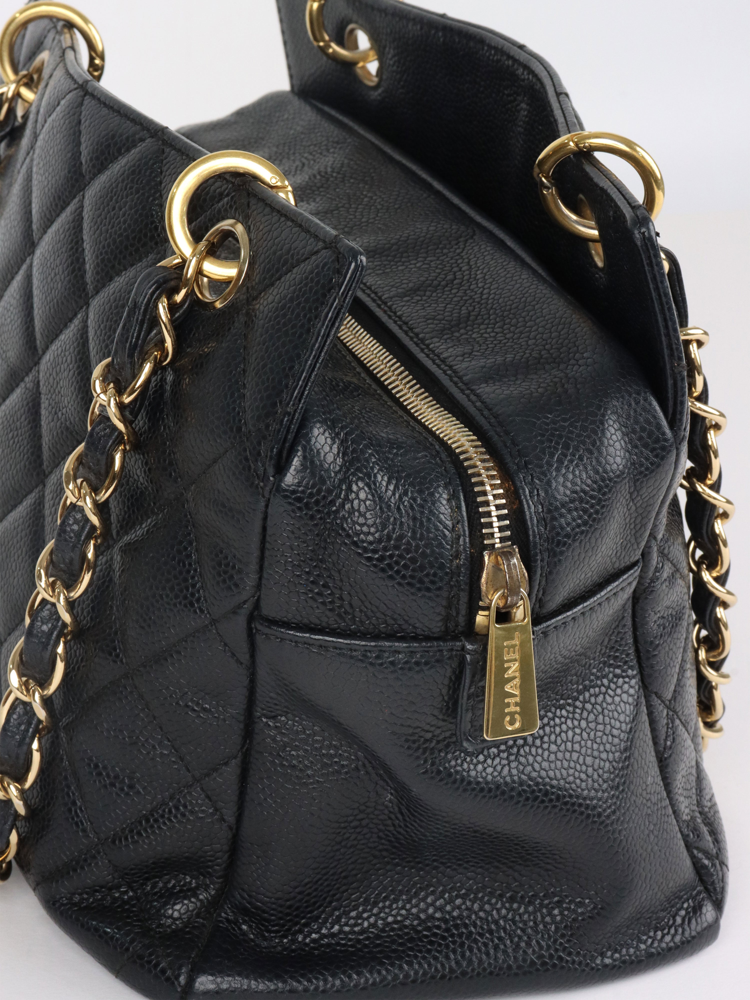 Chanel Vintage Black Petite Caviar Timeless Tote.