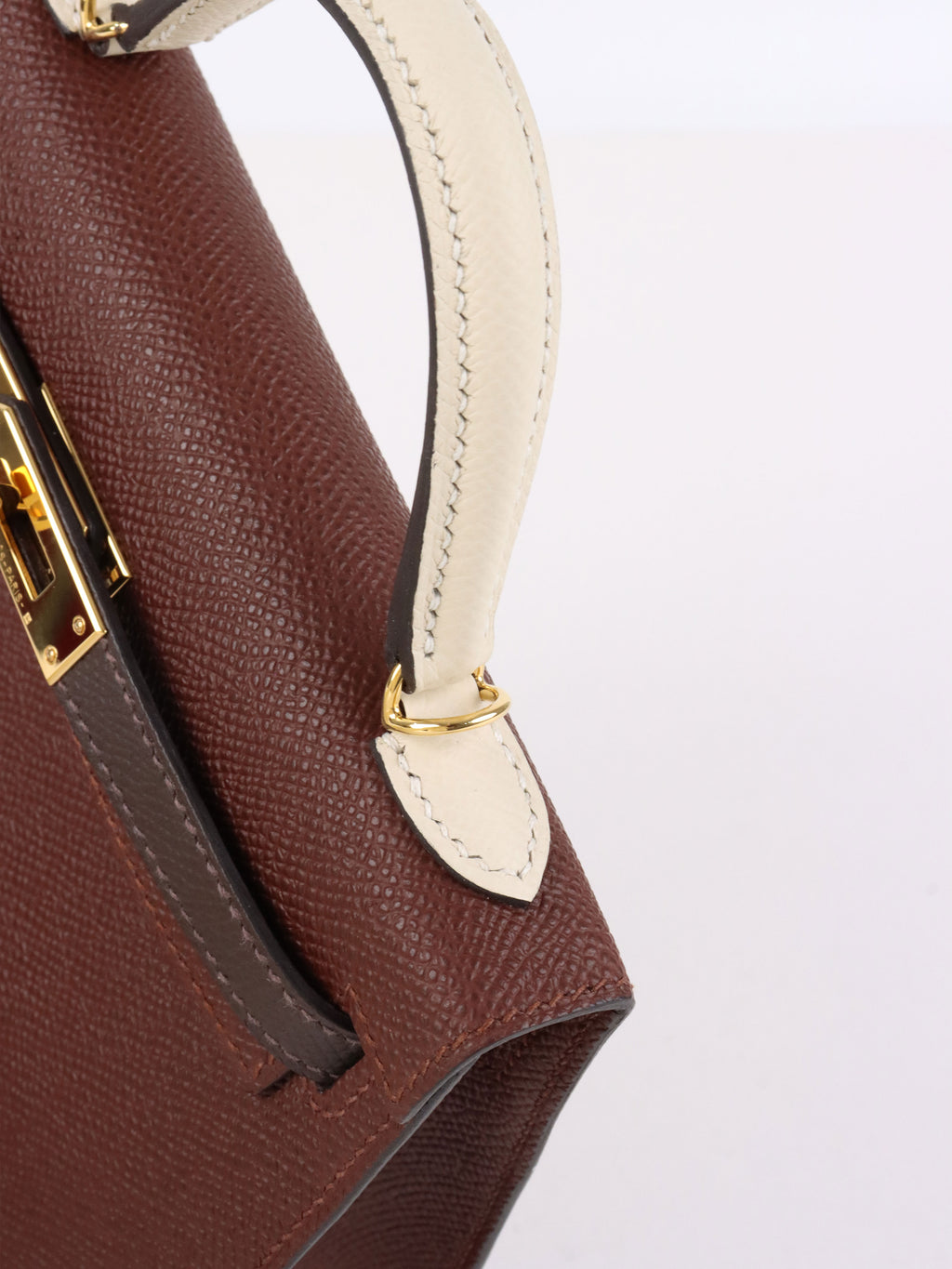 Hermes Mini Kelly Tricolour Terre/Ebene/Craie Stamp K